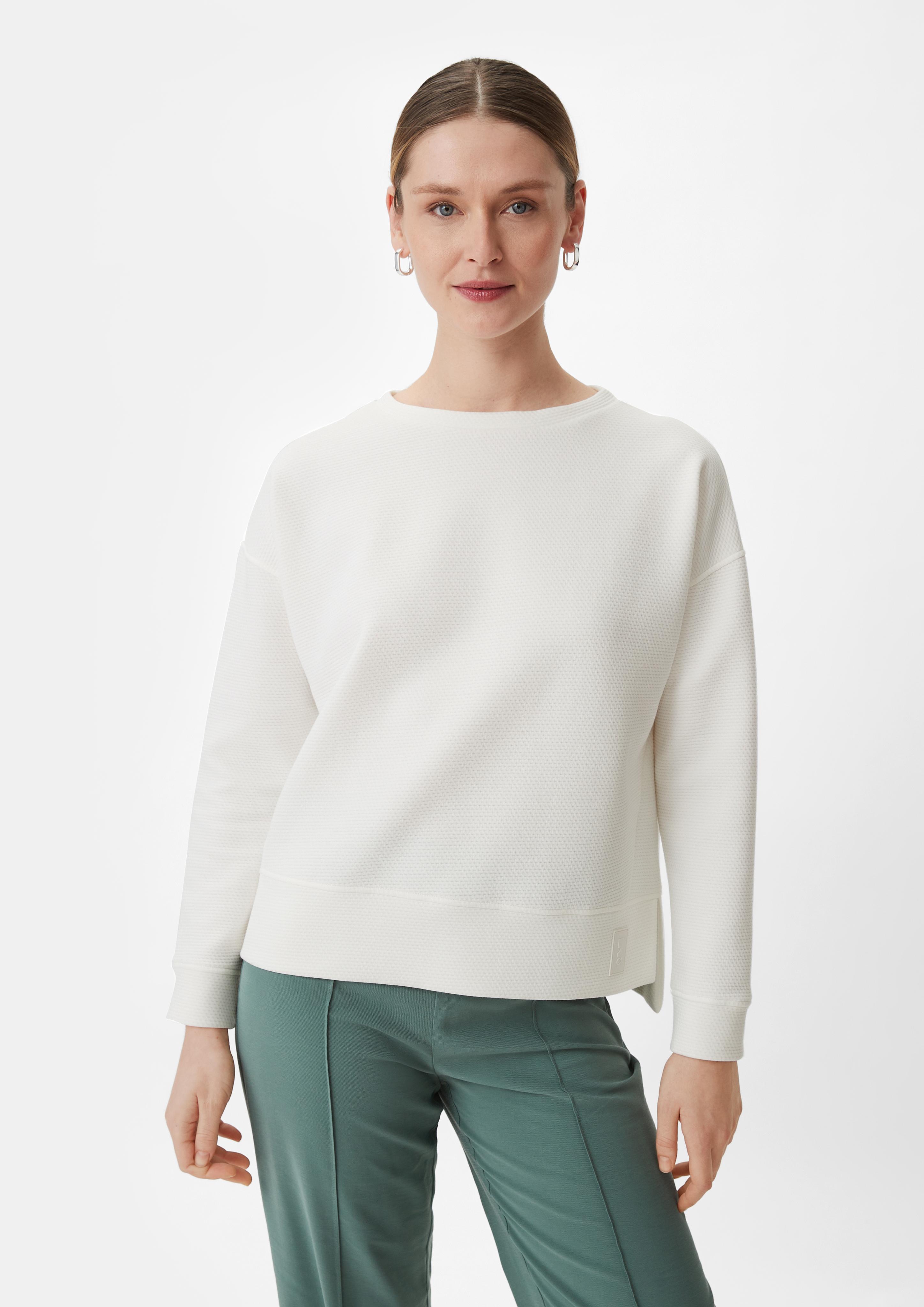 Sweatshirt with a textured pattern - white | Comma Sweatshirt with a textured pattern - white | Comma