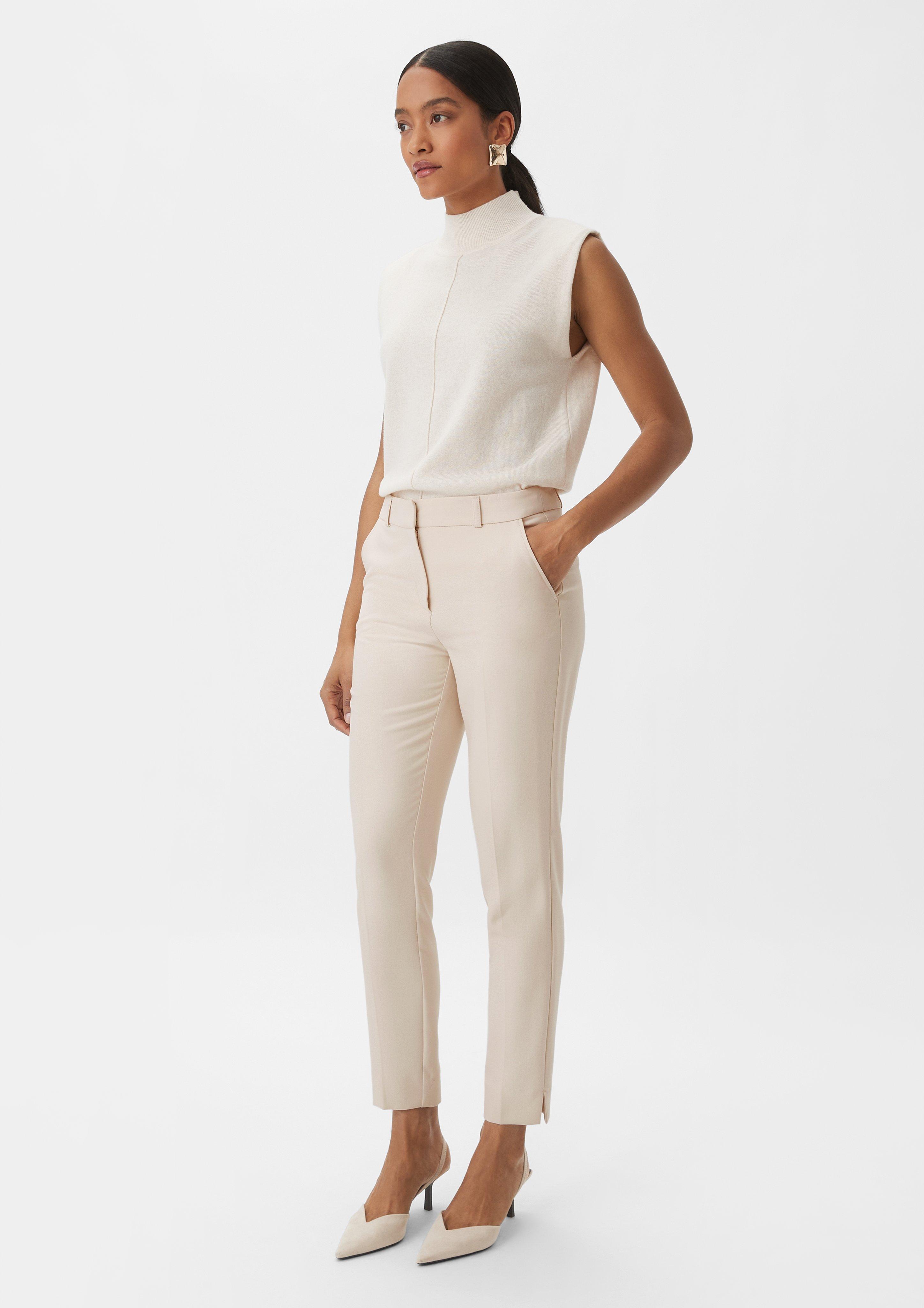Regular fit: trousers with pressed pleats - Beige | SCAYLE