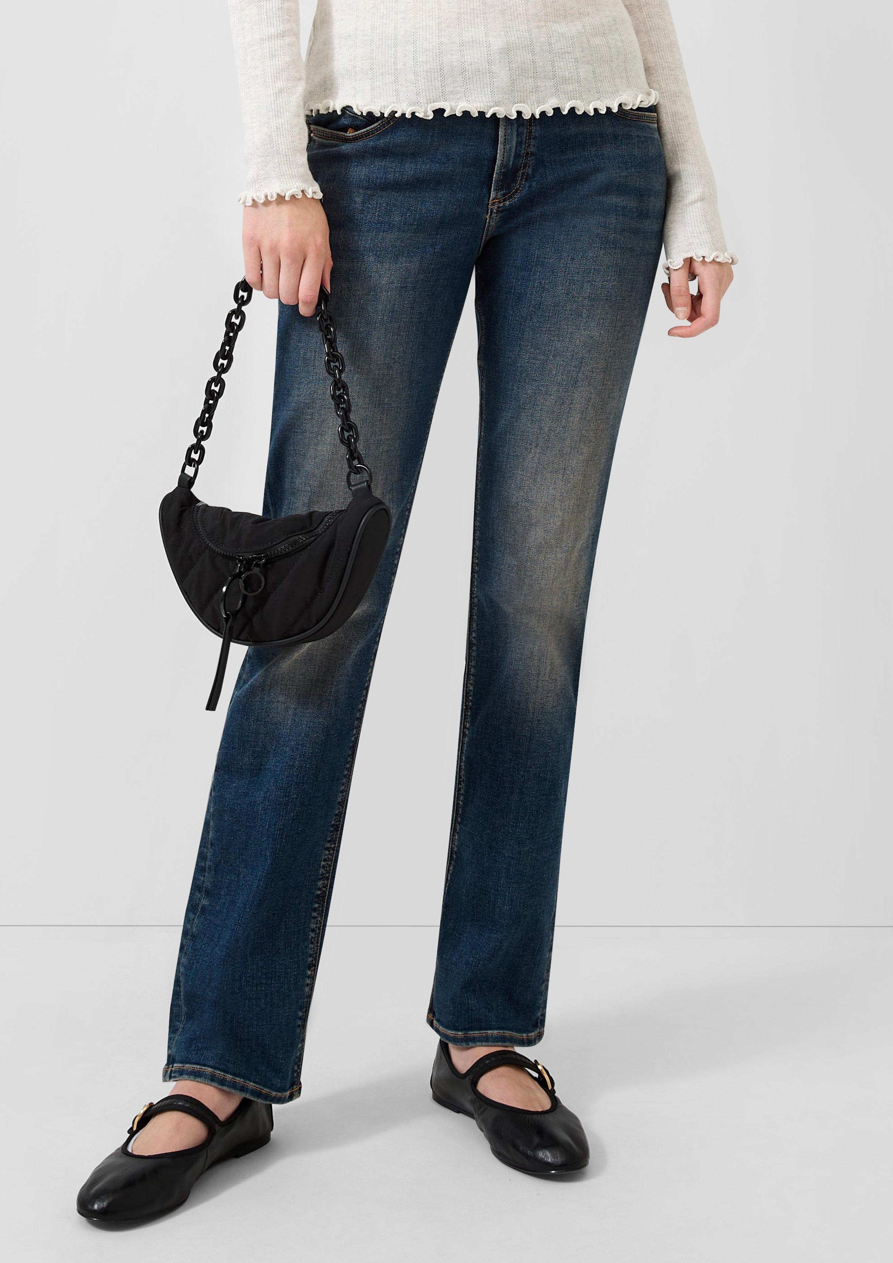 Jeans Catie / Mid Rise / Straight Fit in Farbe blau von QS