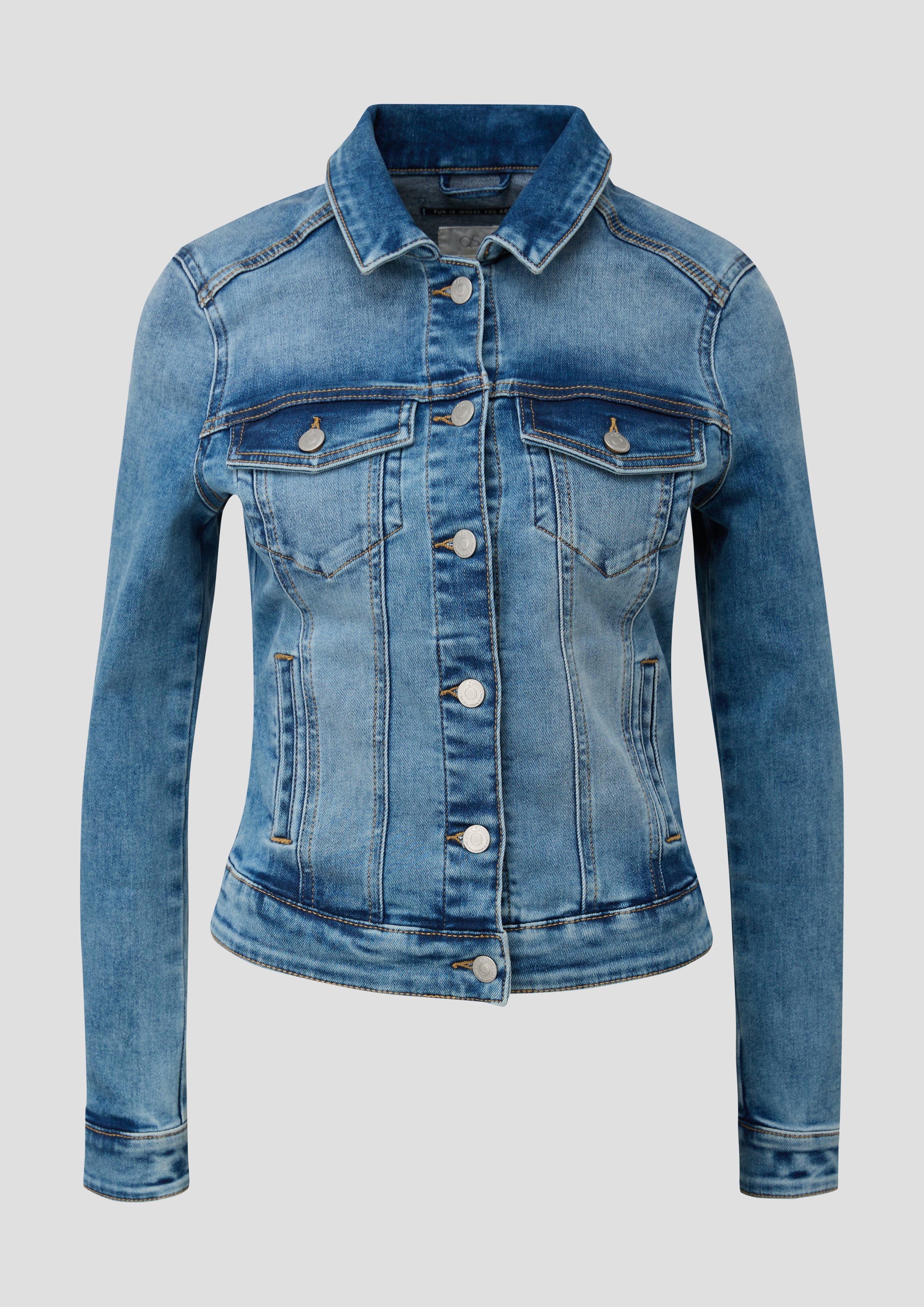 QS - Klassische Jeansjacke, Damen, blau