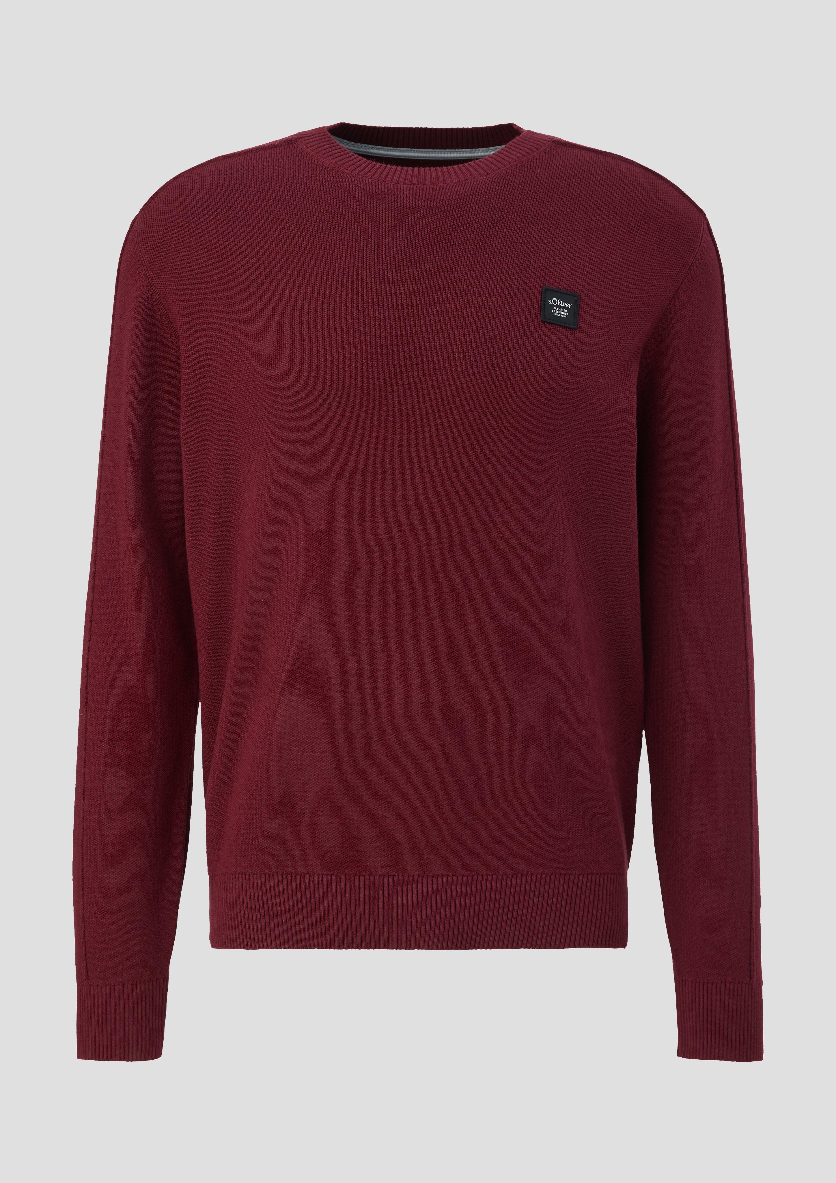 s.Oliver - Weicher Strickpullover aus Baumwolle, Herren, rot