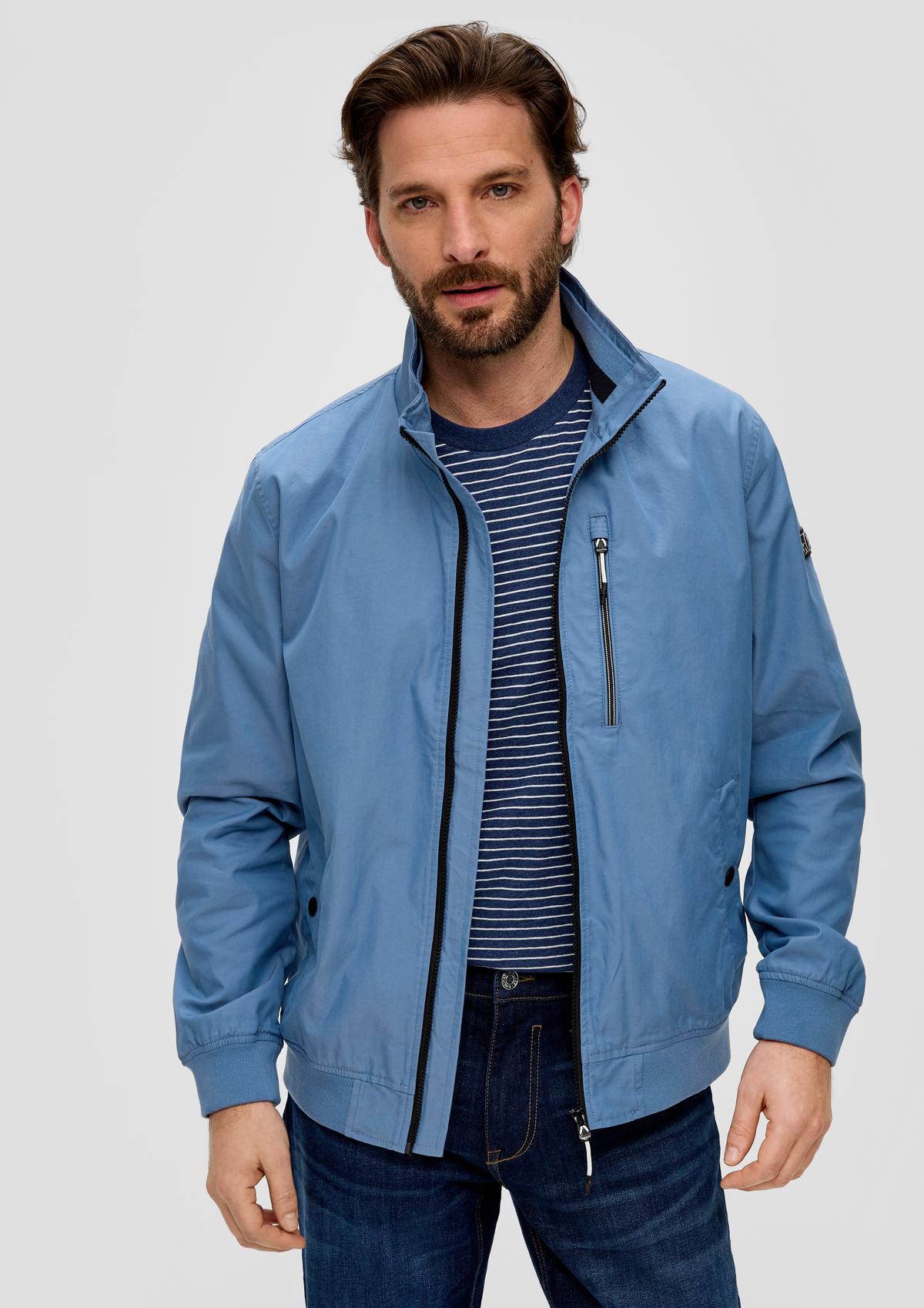 Twill jacket with stand-up collar