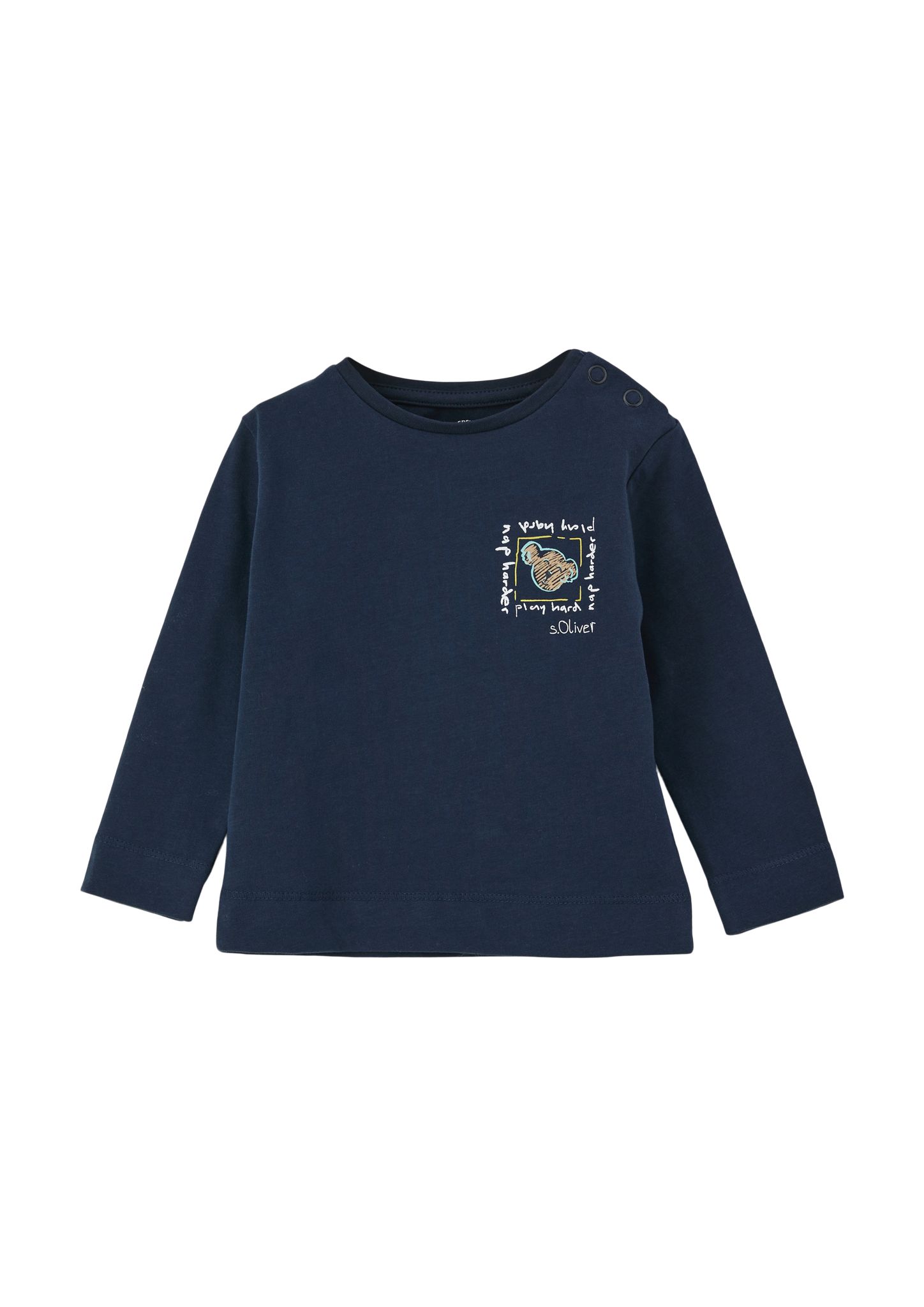 s.Oliver - Longsleeve mit Print-Detail, Babys, blau