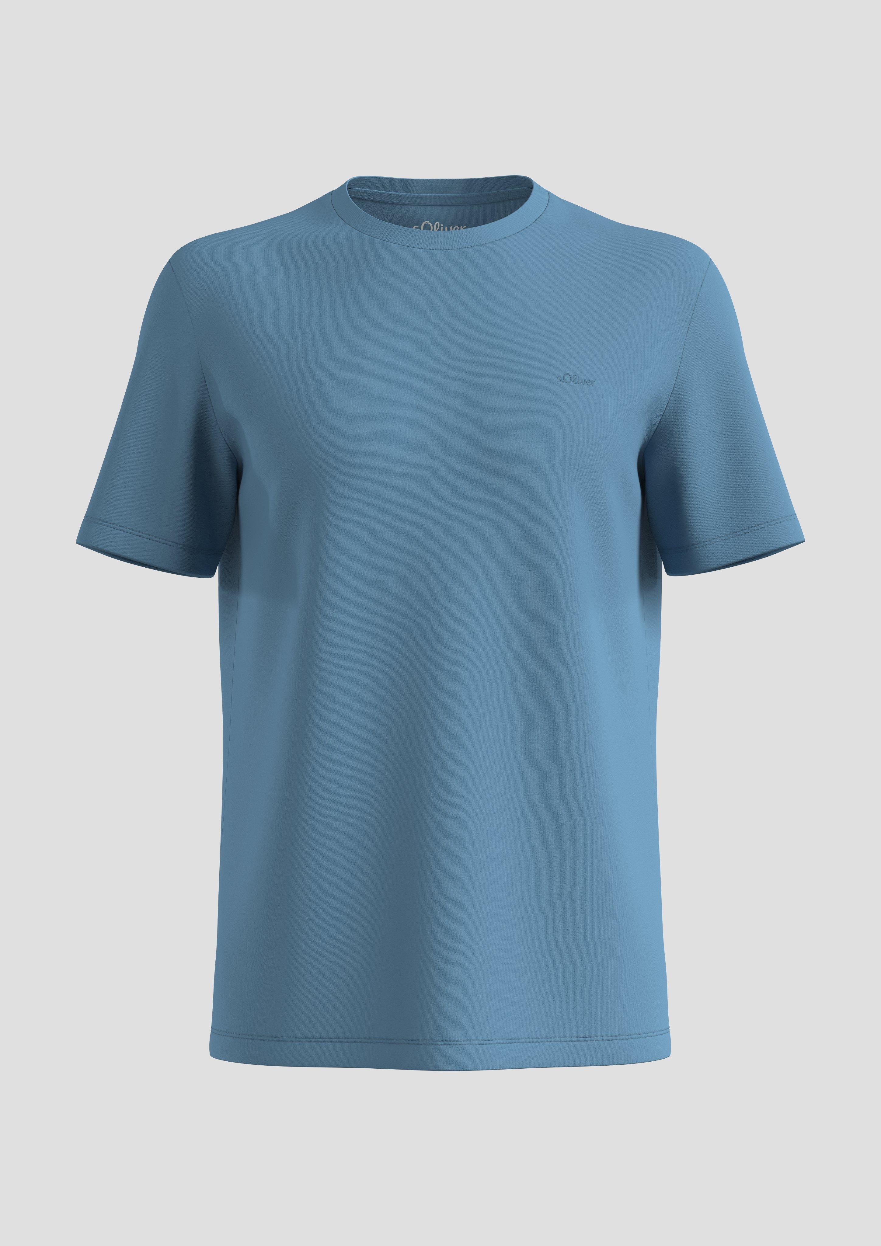 s.Oliver - T-Shirt mit Labelprint, Herren, blau