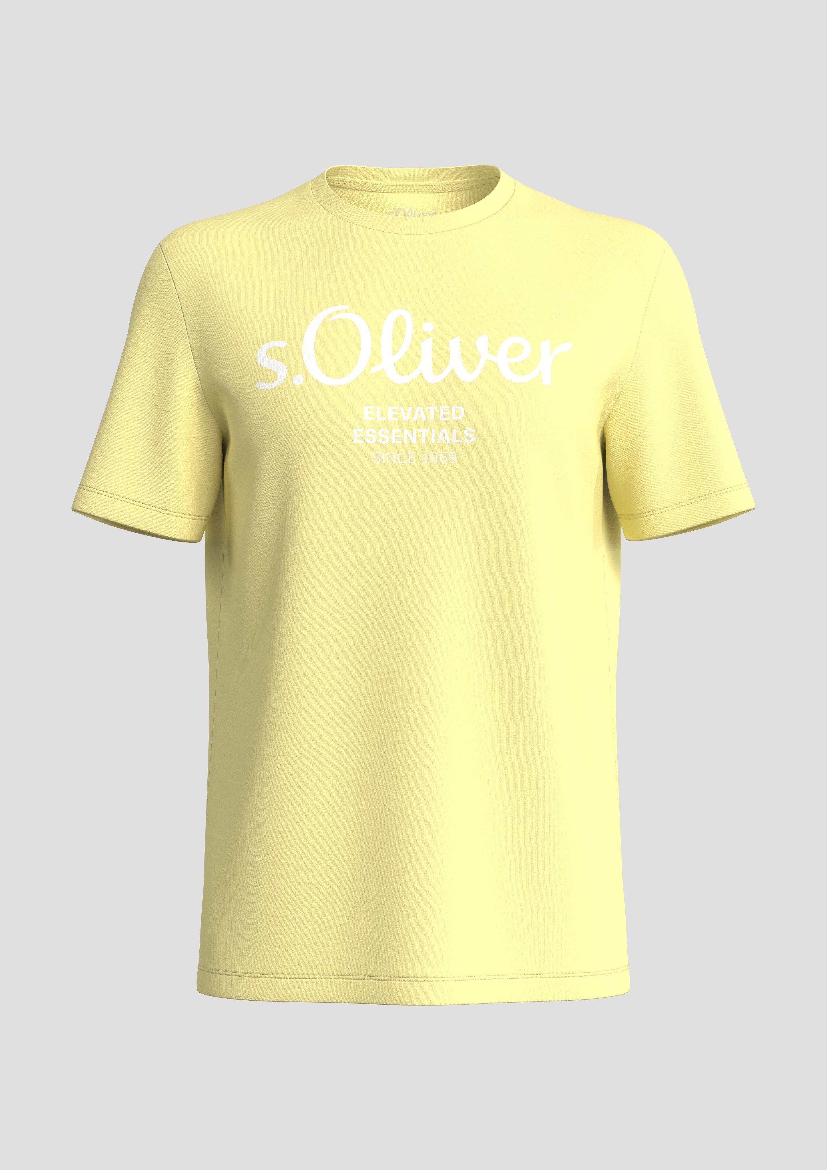s.Oliver - T-Shirt mit Frontprint, Herren, gelb