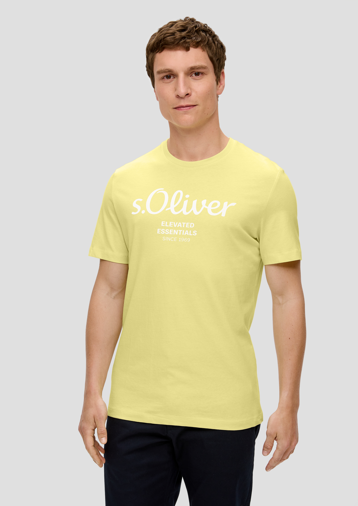 T shirt with a front print light blue s.Oliver
