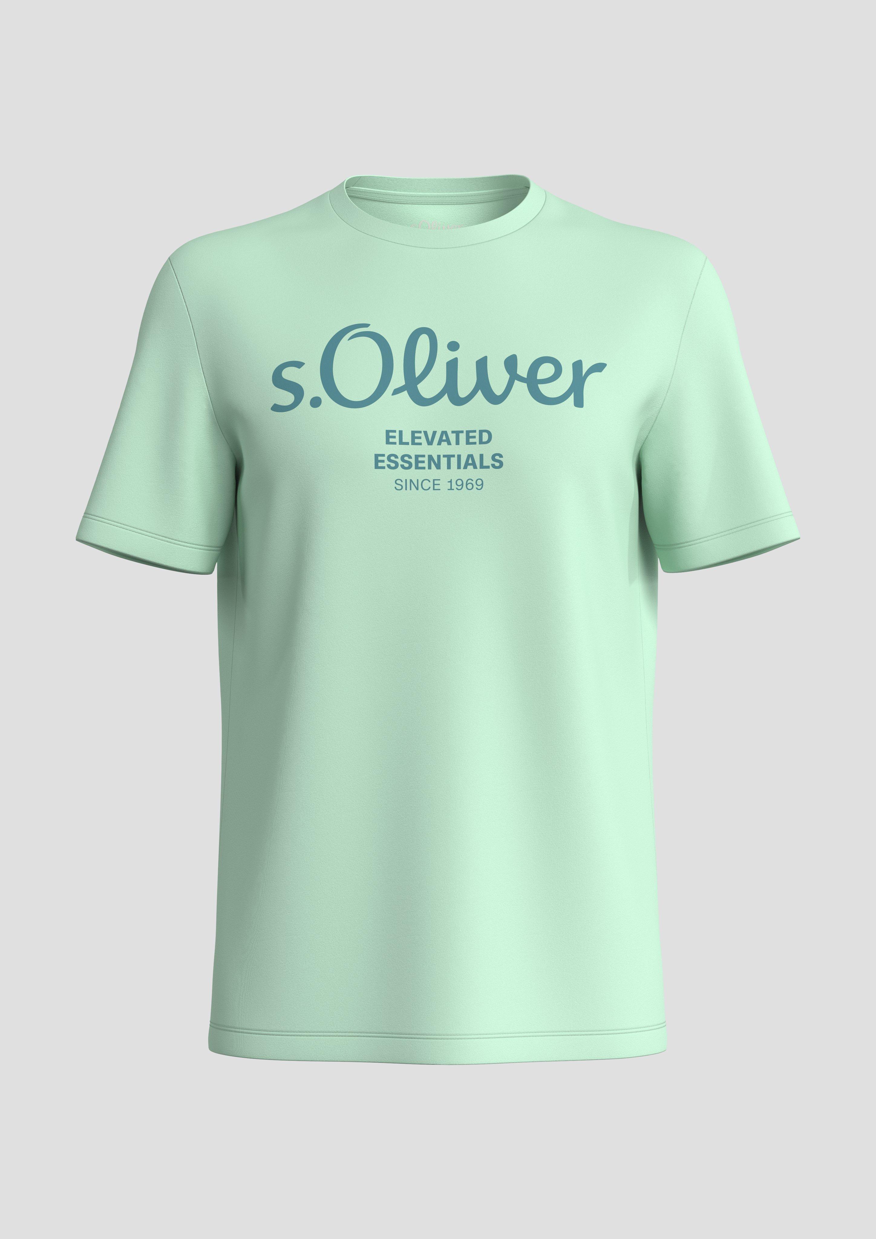 s.Oliver - T-Shirt mit Frontprint, Herren, türkis