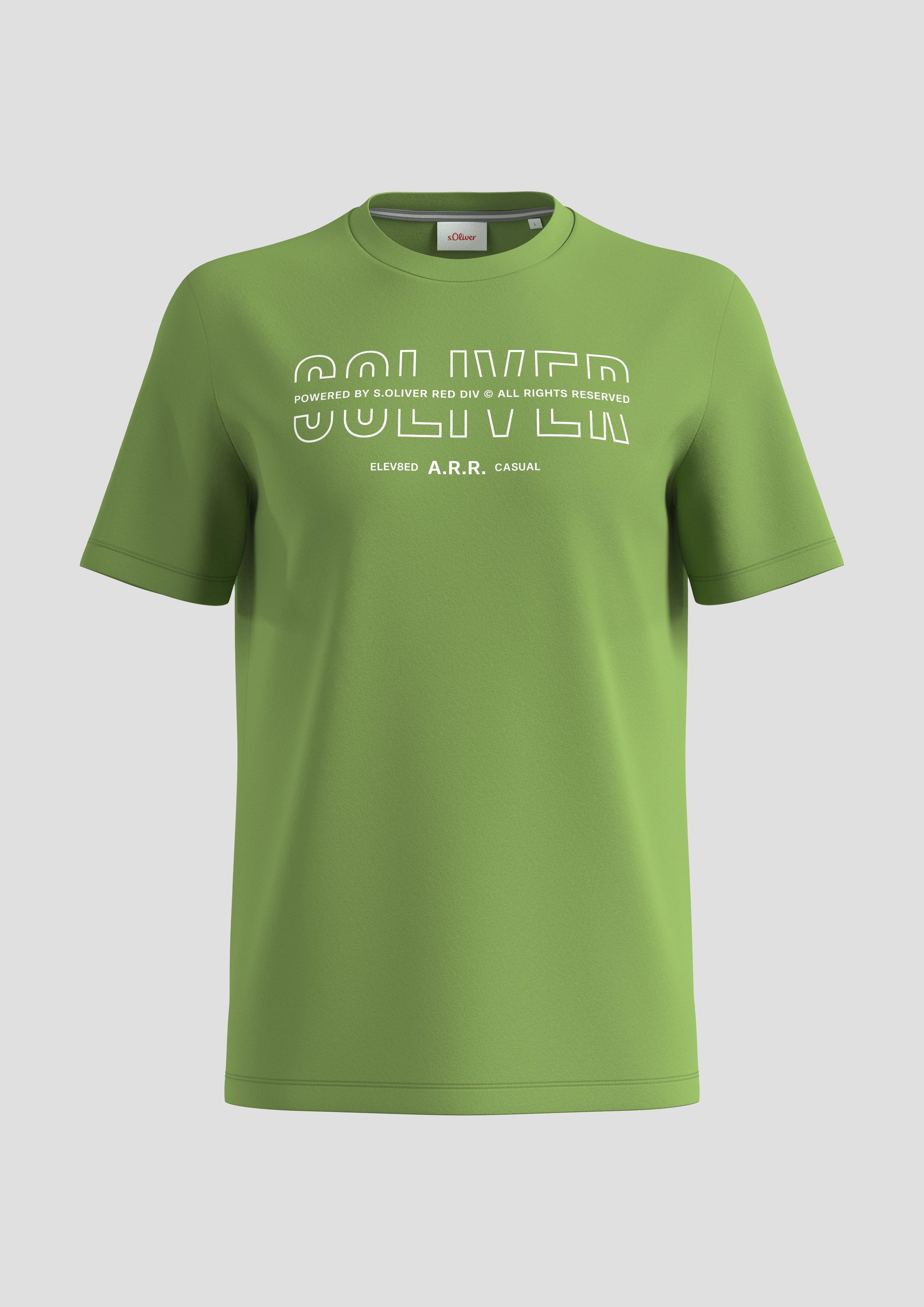 s.Oliver - T-Shirt mit Logoprint, Herren, grün