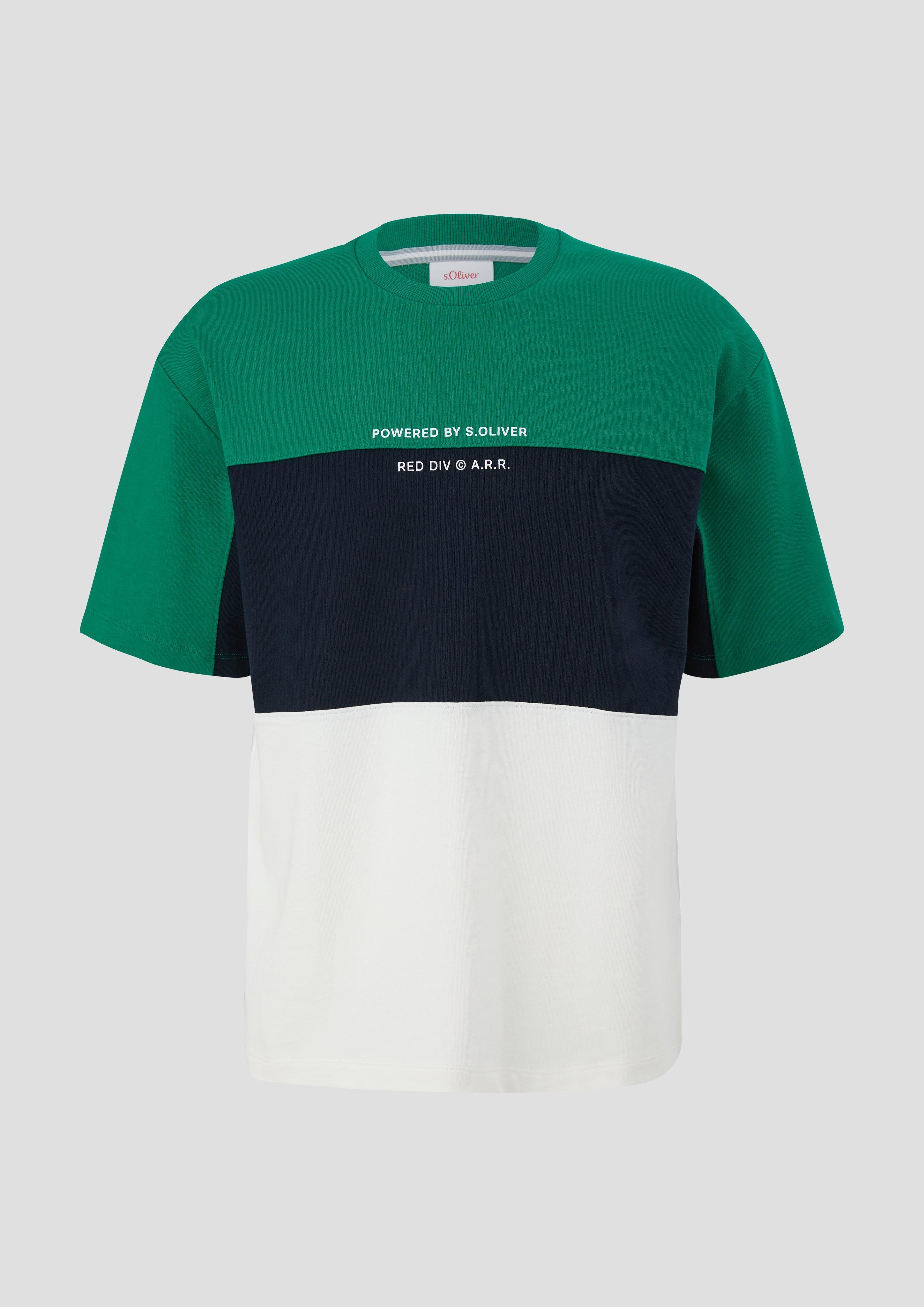 s.Oliver - Baumwollshirt im Colour Blocking-Style, Herren, grün