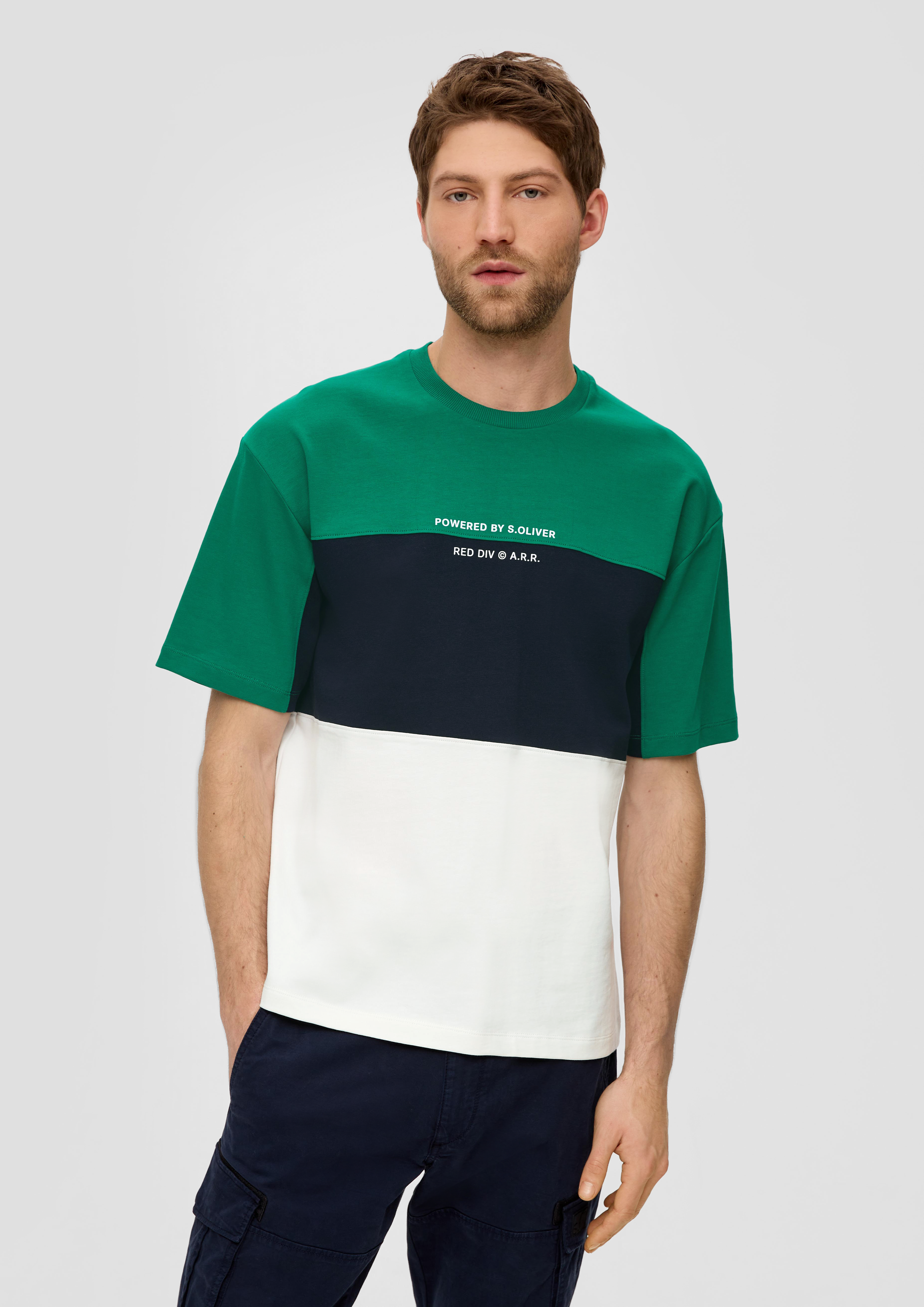 S.Oliver Baumwollshirt im Colour Blocking-Style