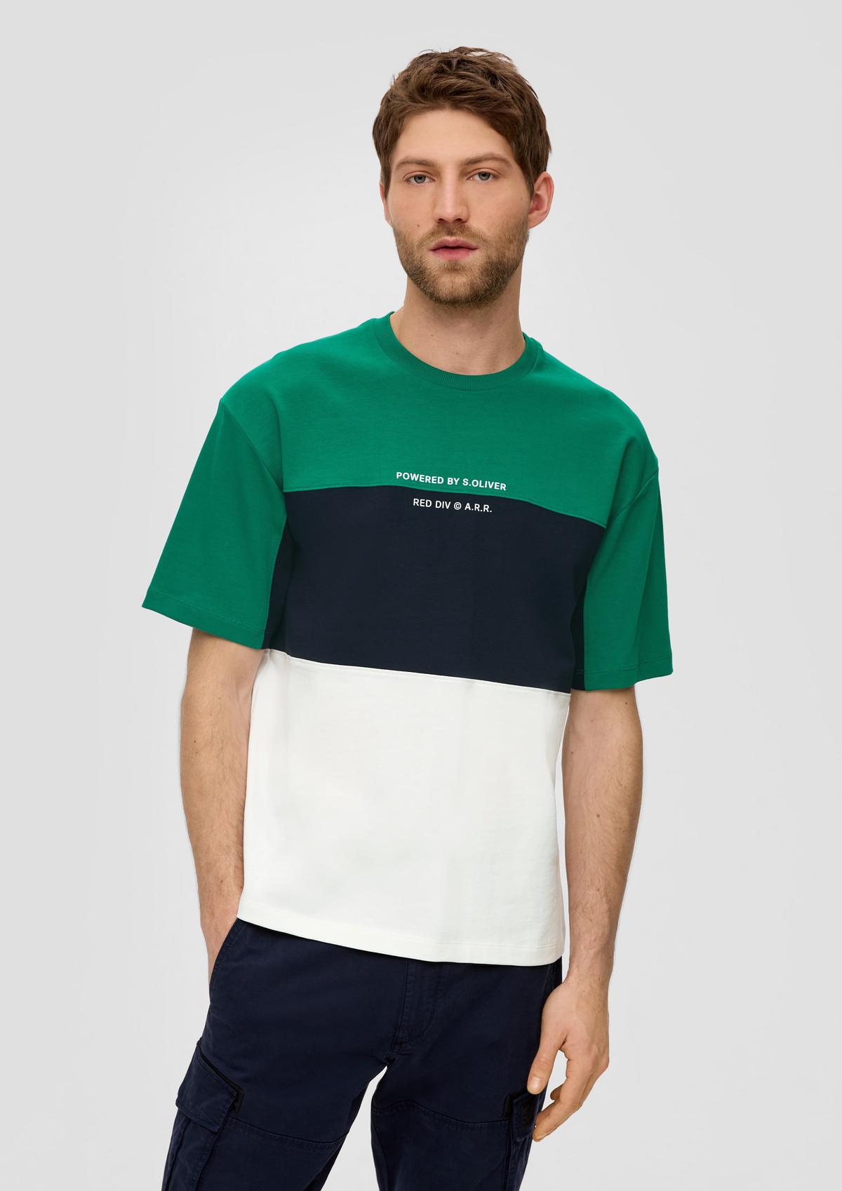 s.Oliver Cotton T-shirt with colour blocking