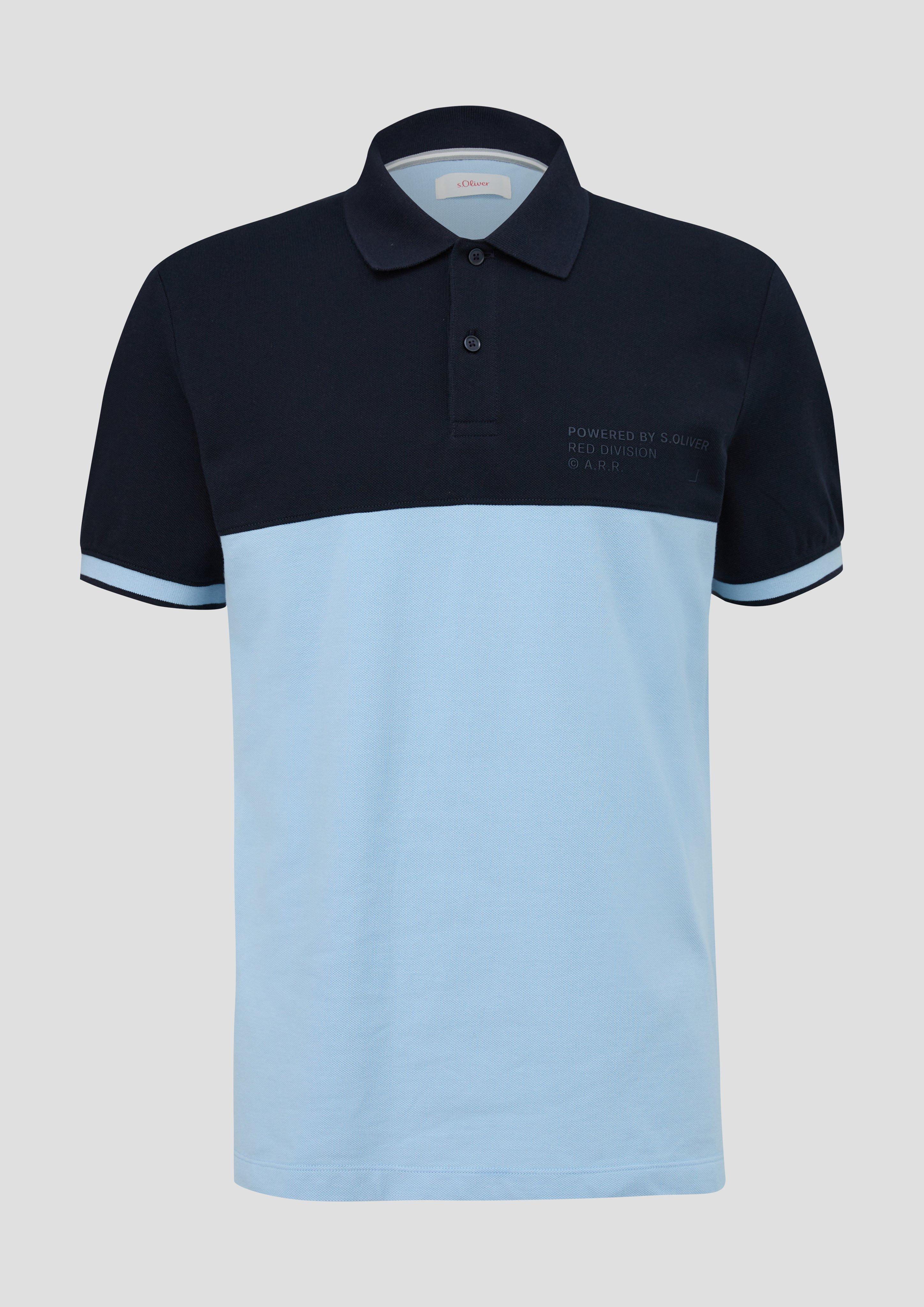 s.Oliver - Poloshirt mit Artwork, Herren, blau