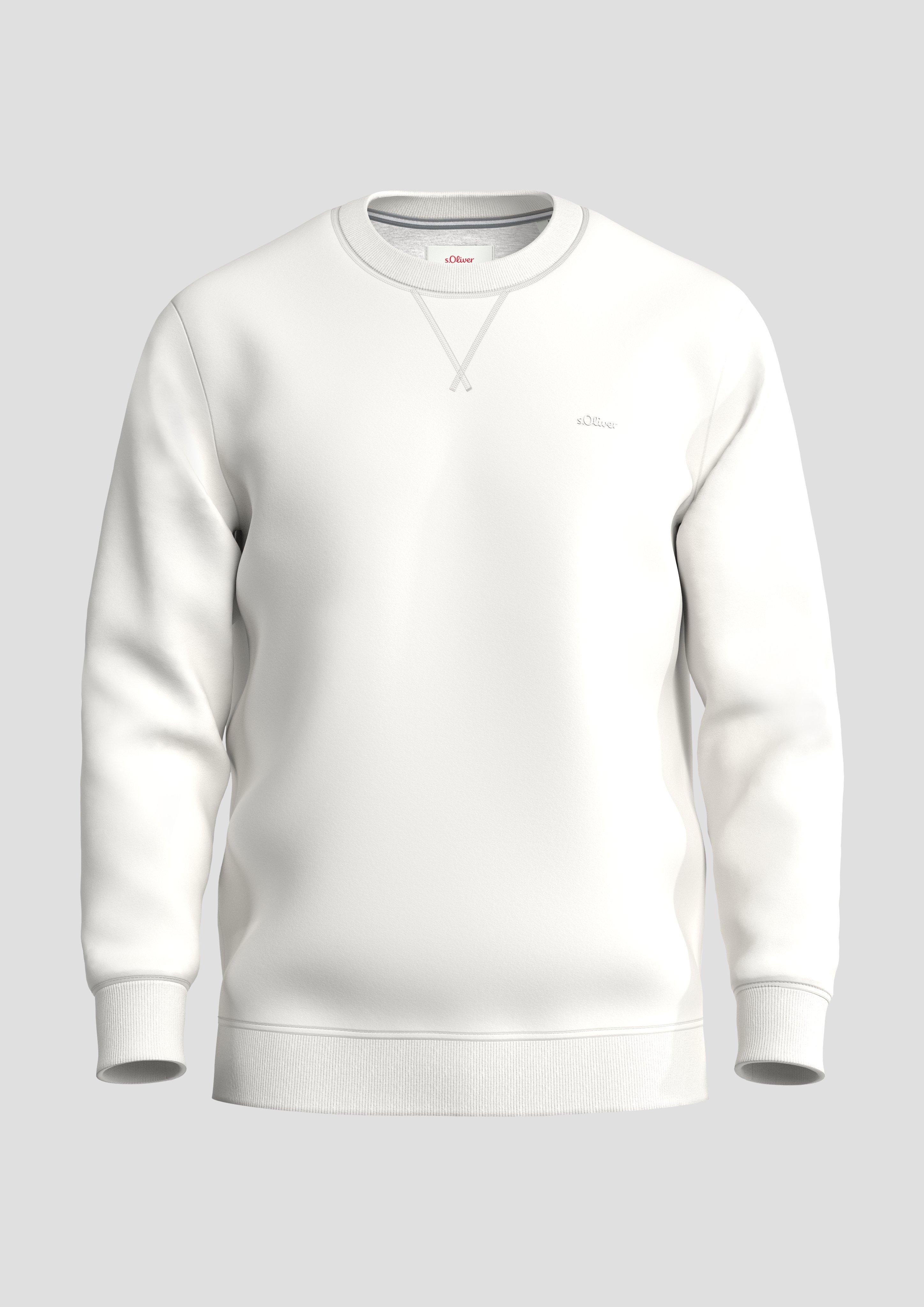 s.Oliver - Sweatshirt mit Logo-Detail, Herren, weiß