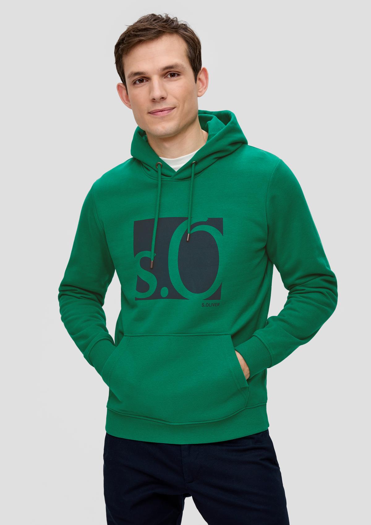 Hooded sweatshirt with a logo print