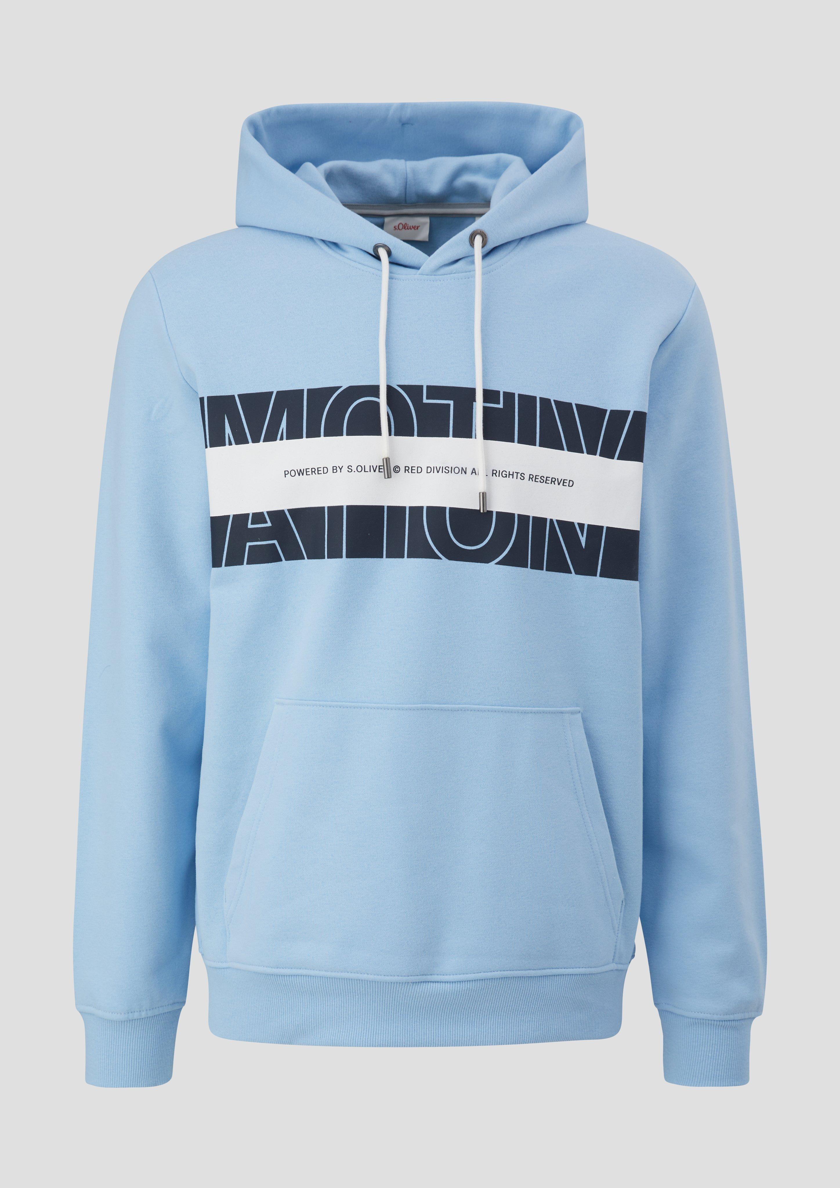 s.Oliver - Kapuzenpullover mit Labelprint, Herren, blau