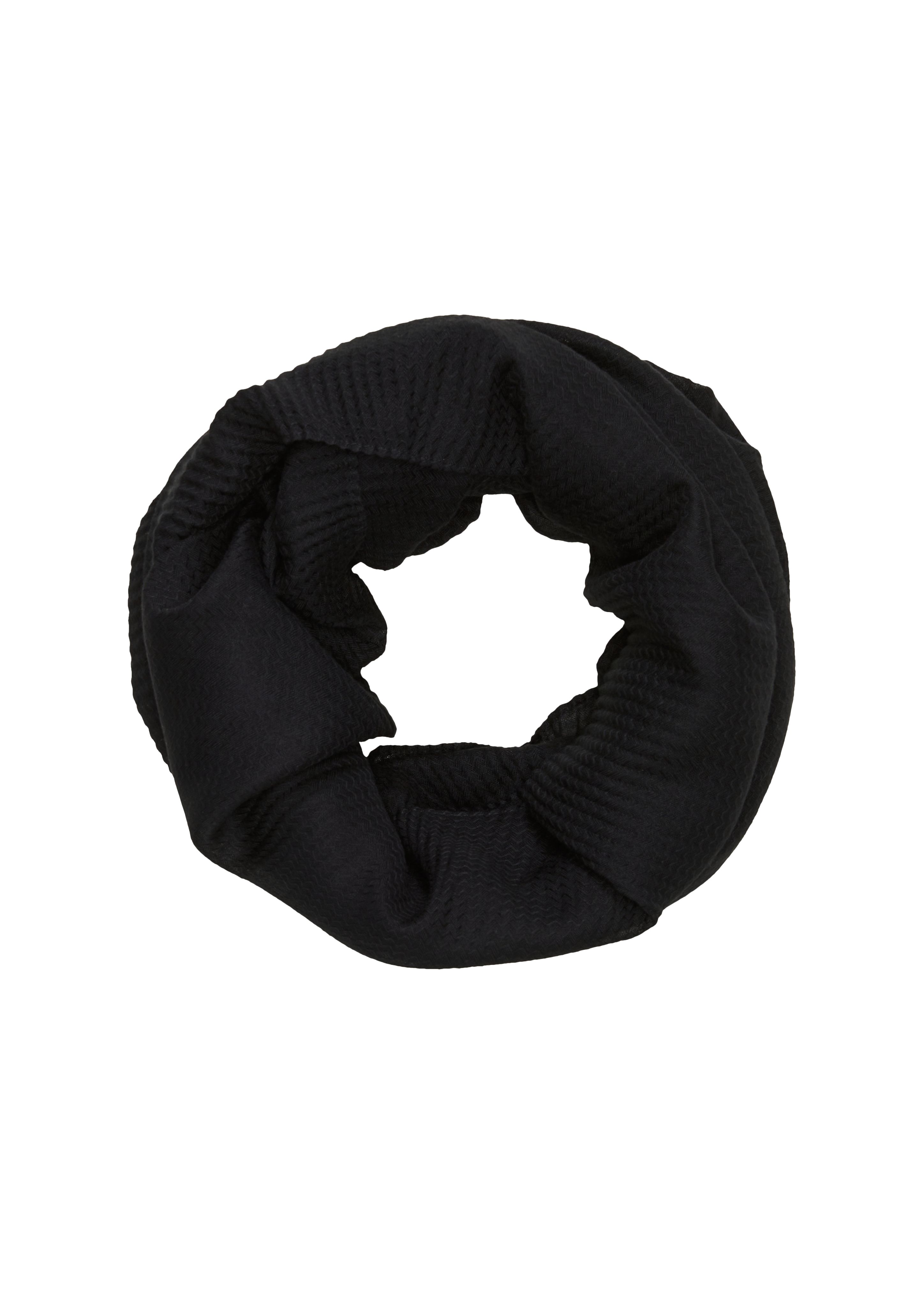 s.Oliver - Plissierter Loop-Schal, Damen, schwarz
