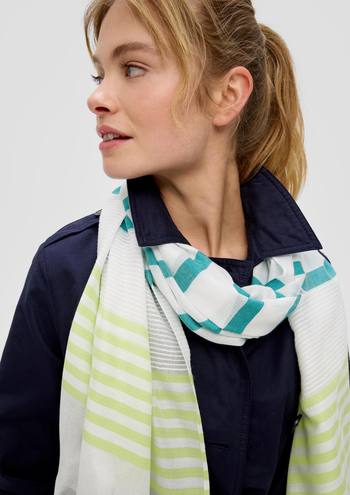 s.Oliver Lightweight scarf with stripes