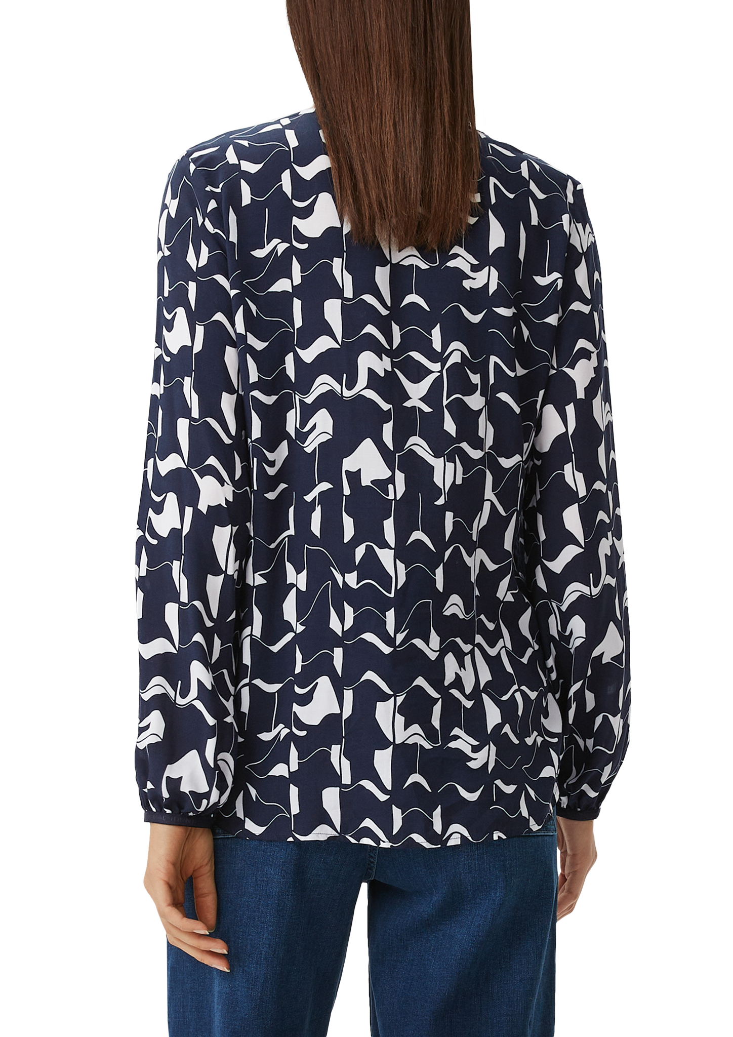 C*S様 60s ネルシャツ 青 白 グレー オンブレ ベルベルジン scサブカ Semi-sheer long sleeve blouse with an all-over print - Blue