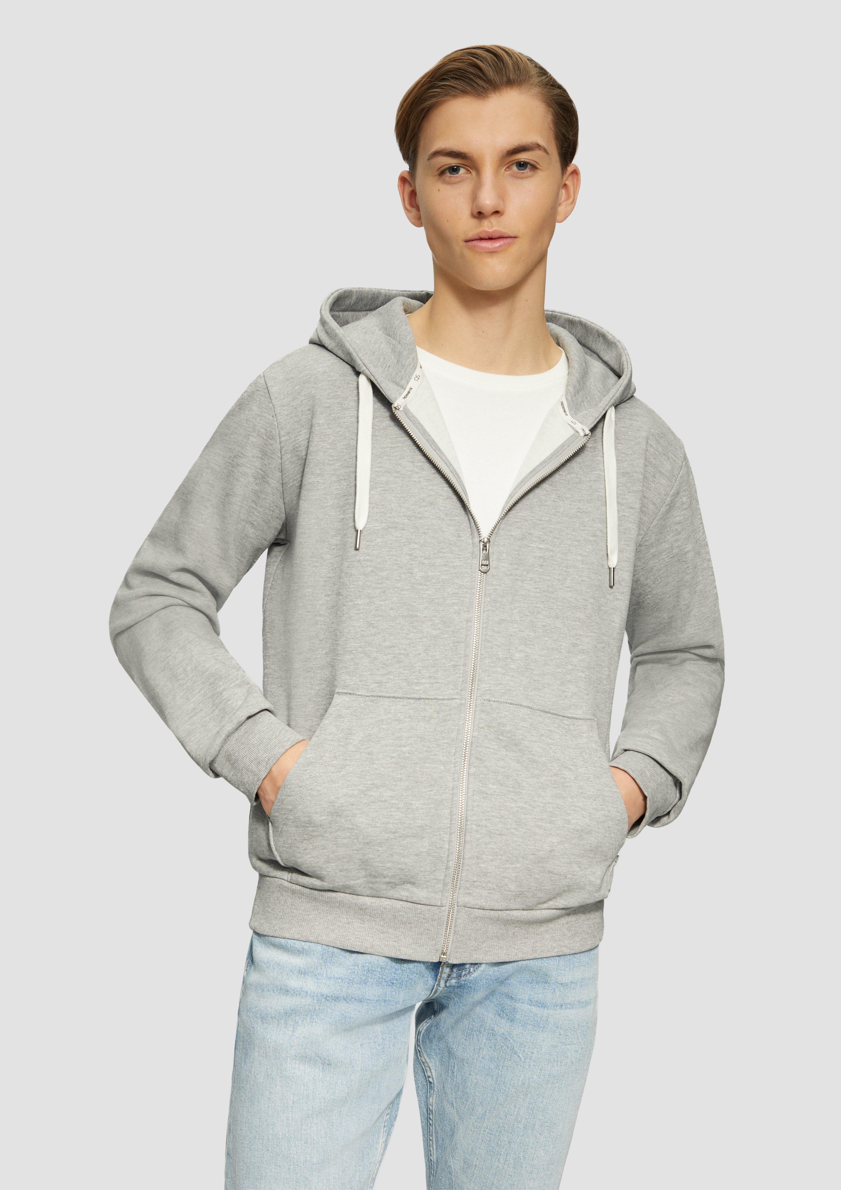 Basic sweatshirt jacket - grey melange | s.Oliver Basic sweatshirt jacket - grey melange | s.Oliver