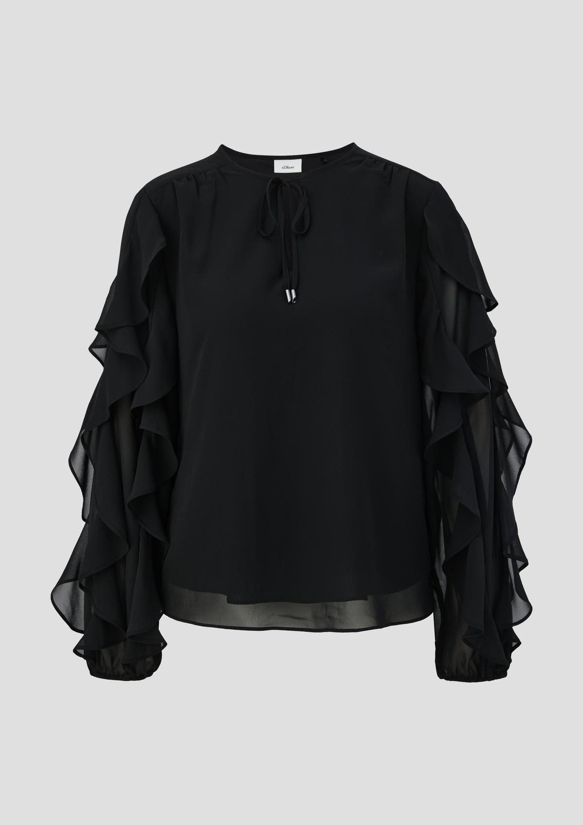 s.Oliver Chiffon blouse with frilled sleeves