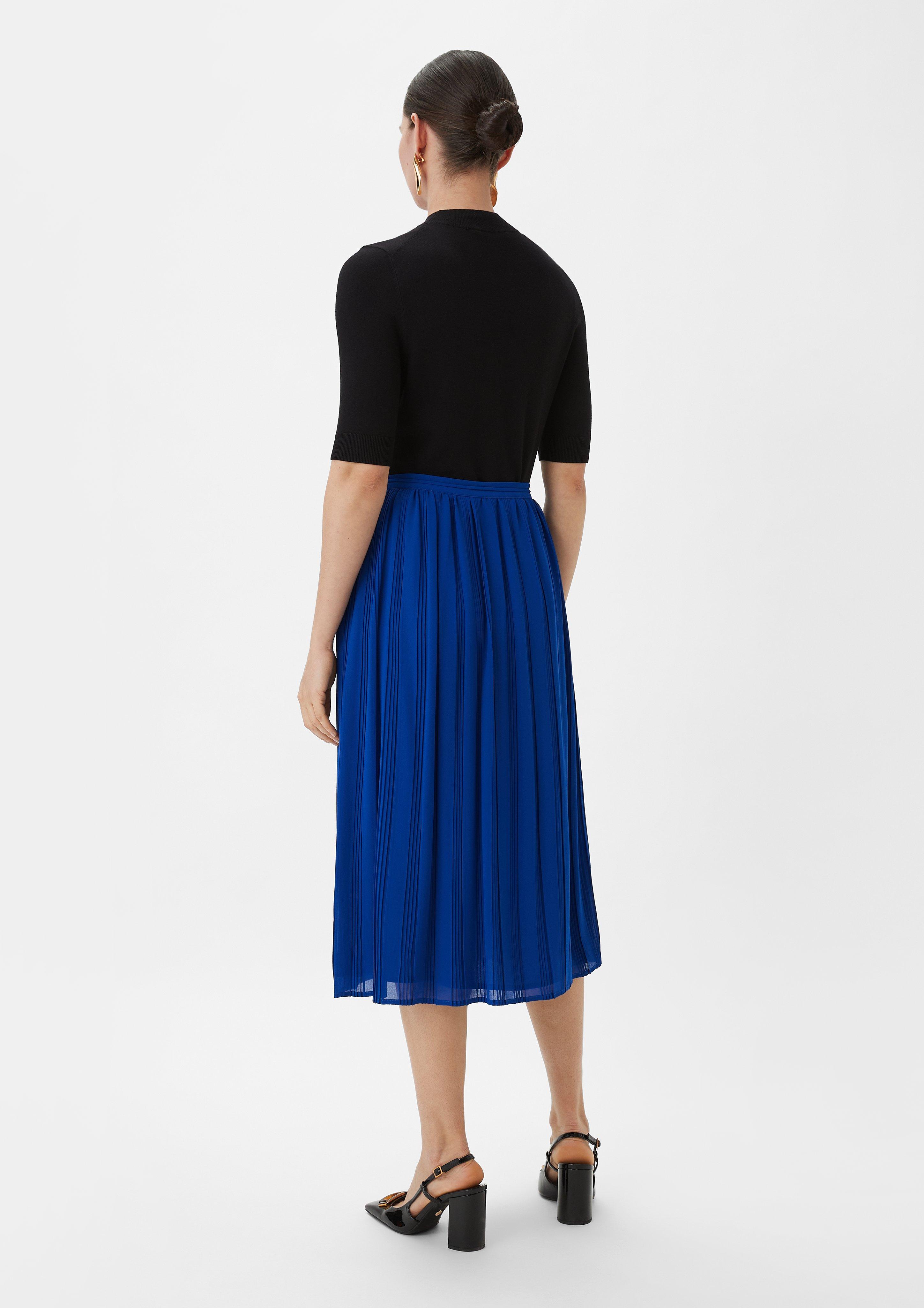 Skirt with plissé pleats - Blue | SCAYLE