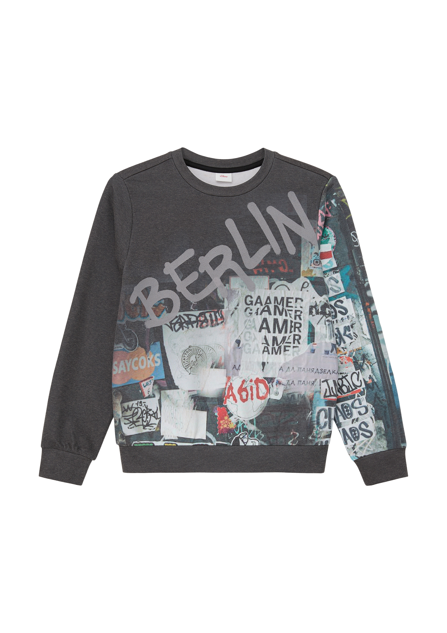 s.Oliver - Sweatshirt mit Artwork, Jungen, schwarz