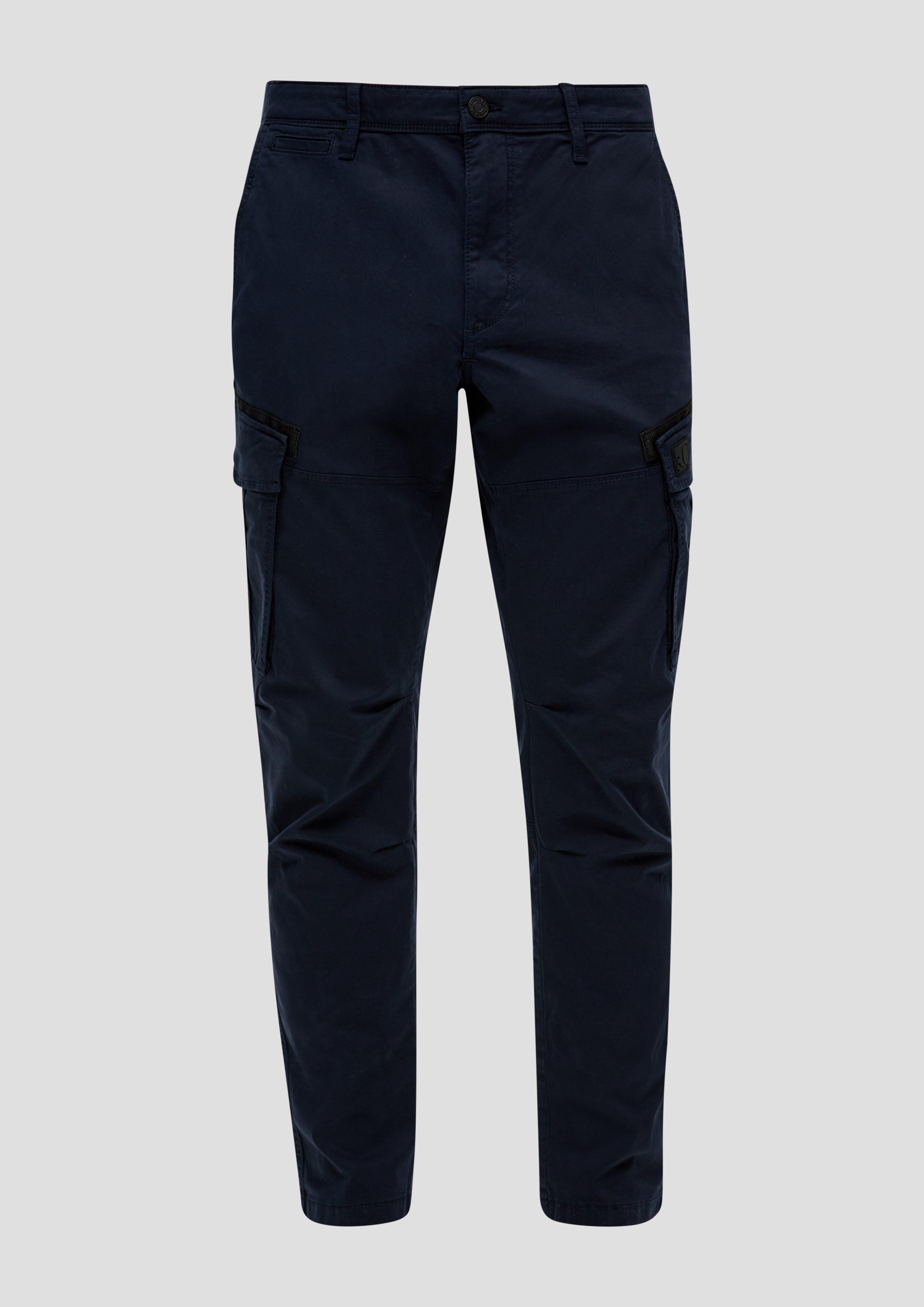 s.Oliver - Cargohose mit Garment Dye und Straight Leg, Herren, blau