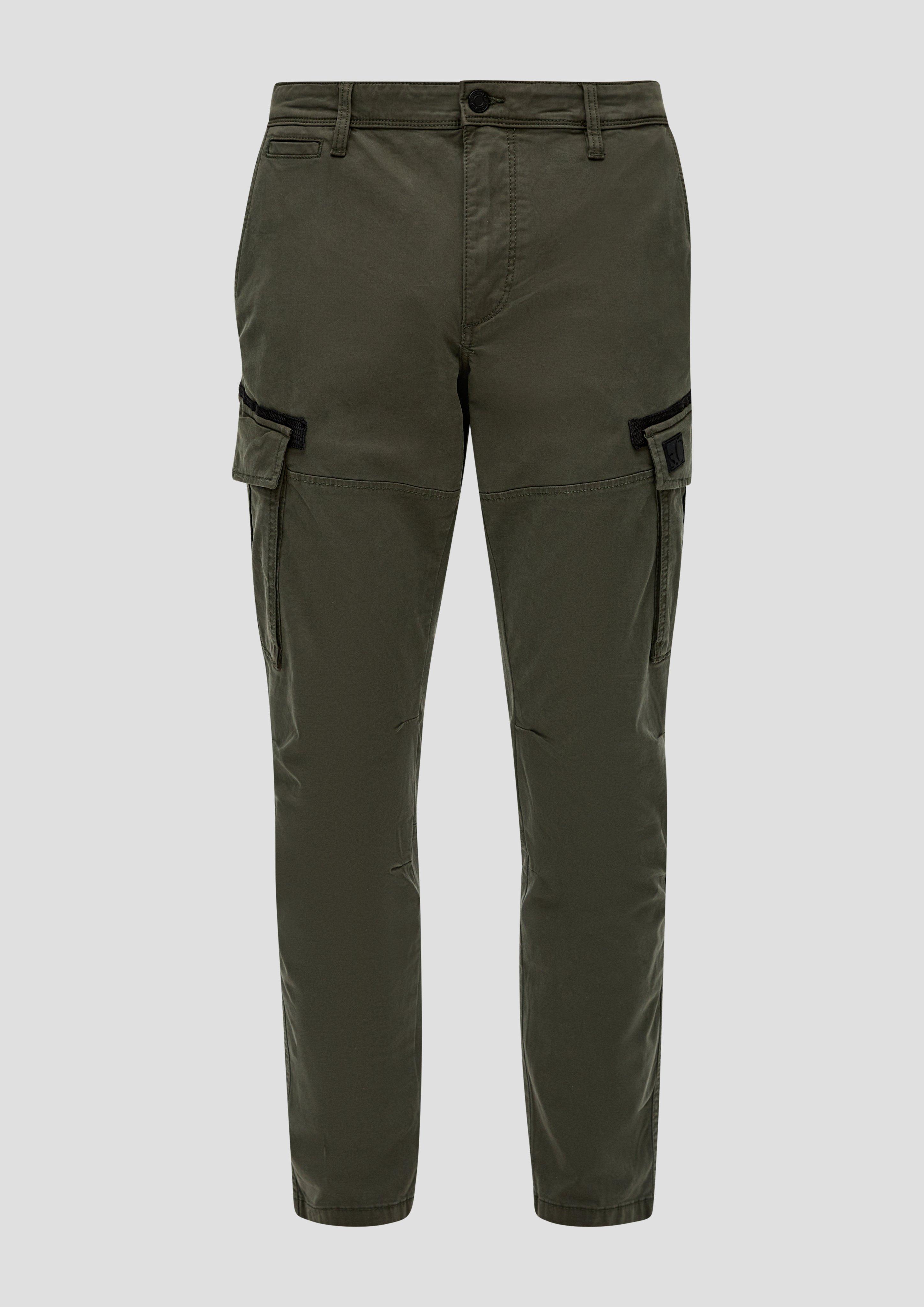 s.Oliver - Phoenix: Cargohose mit Garment Dye und Straight Leg, Herren, Grün