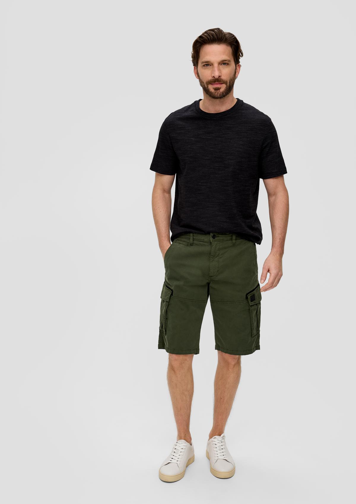 s.Oliver Relaxed fit: garment-dyed cargo Bermudas