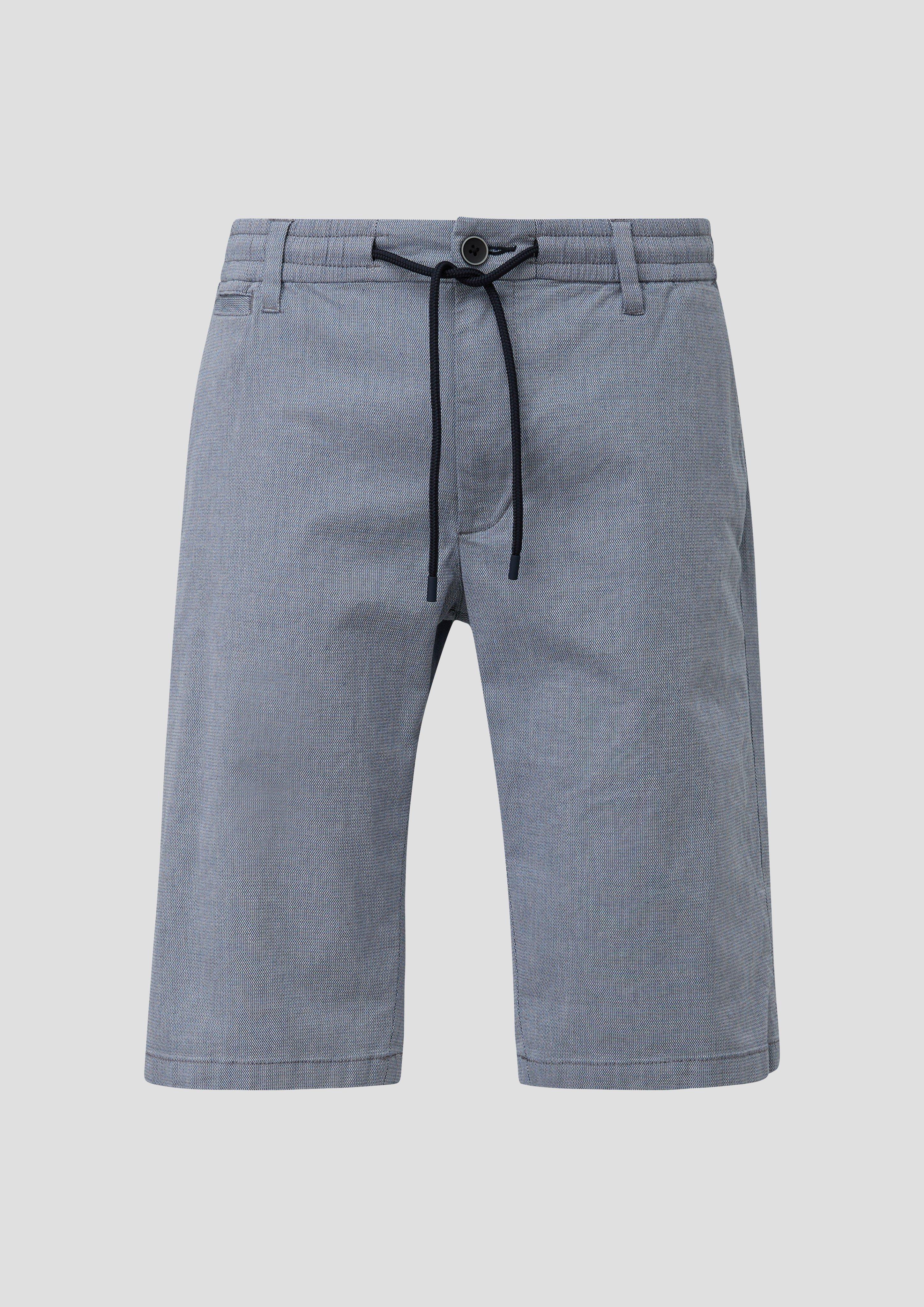 s.Oliver - Regular: Bermuda mit Dobby-Muster, Herren, blau