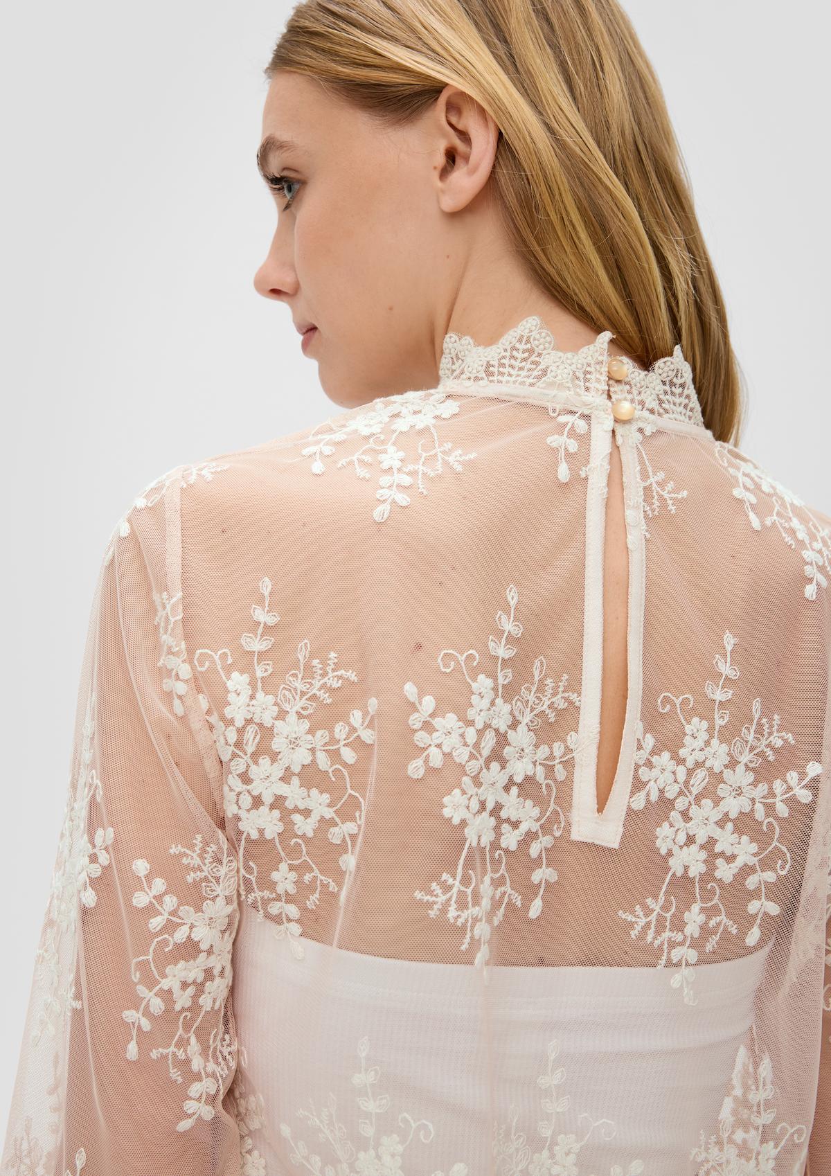 s.Oliver Lace blouse with a floral pattern