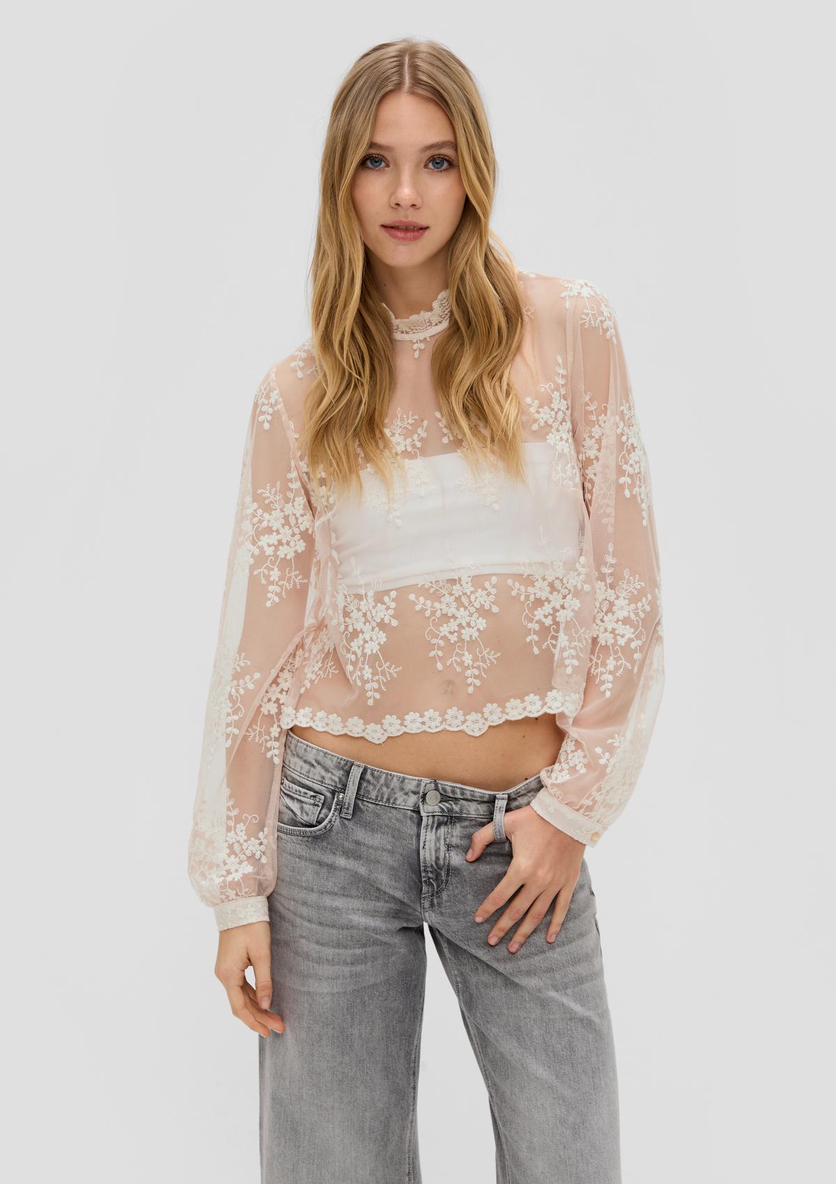 s.Oliver Lace blouse with a floral pattern