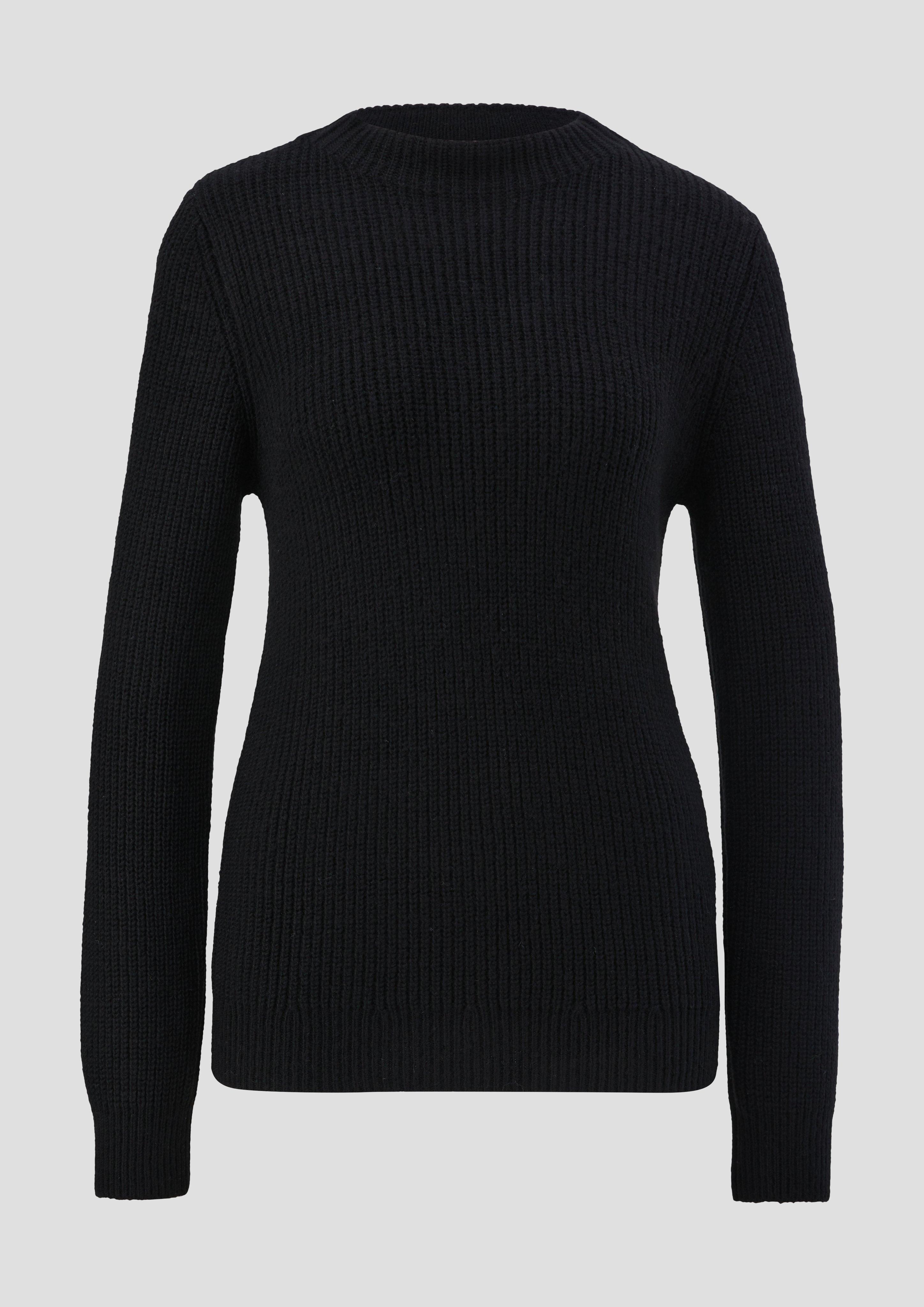 s.Oliver - Strickpullover aus Wollmix, Damen, schwarz