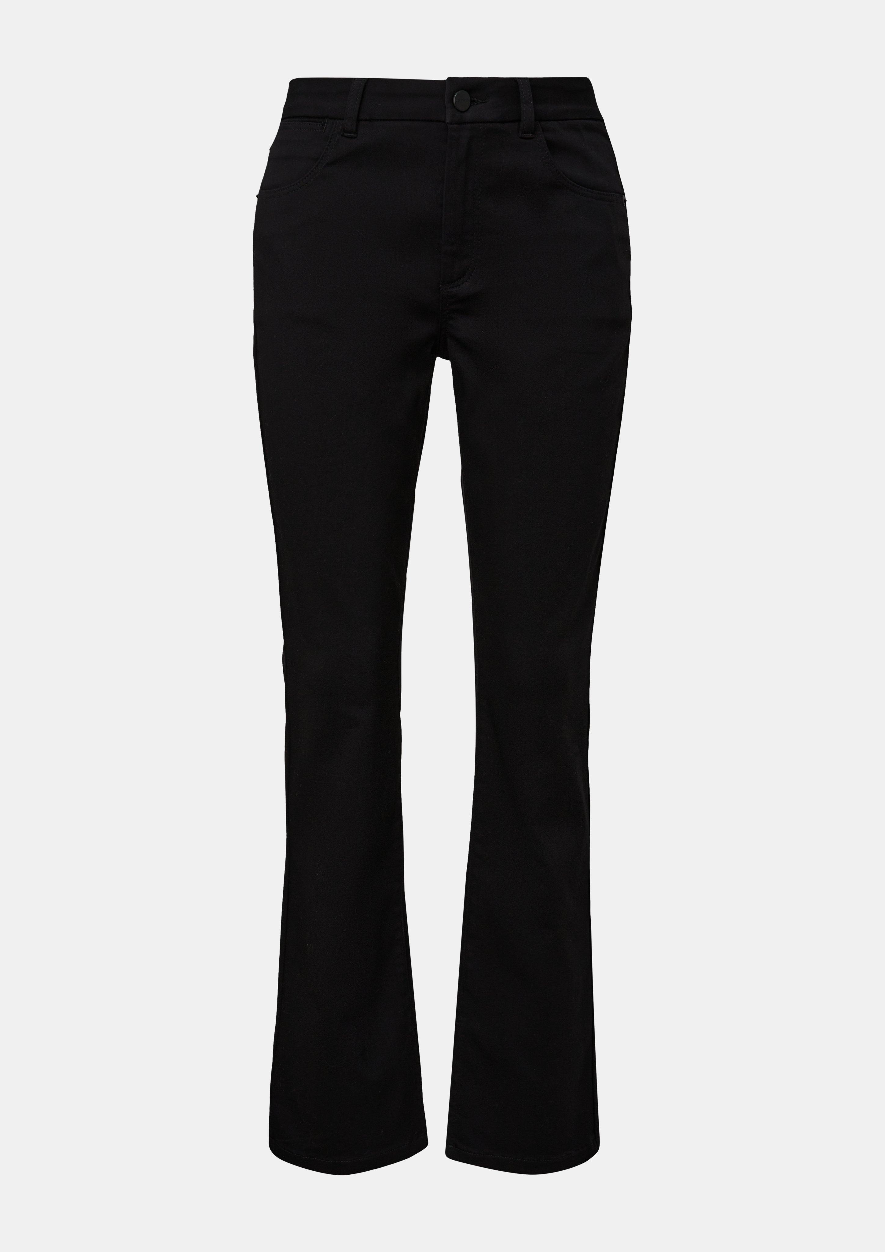 Regular Hose mit Flared leg schwarz Comma