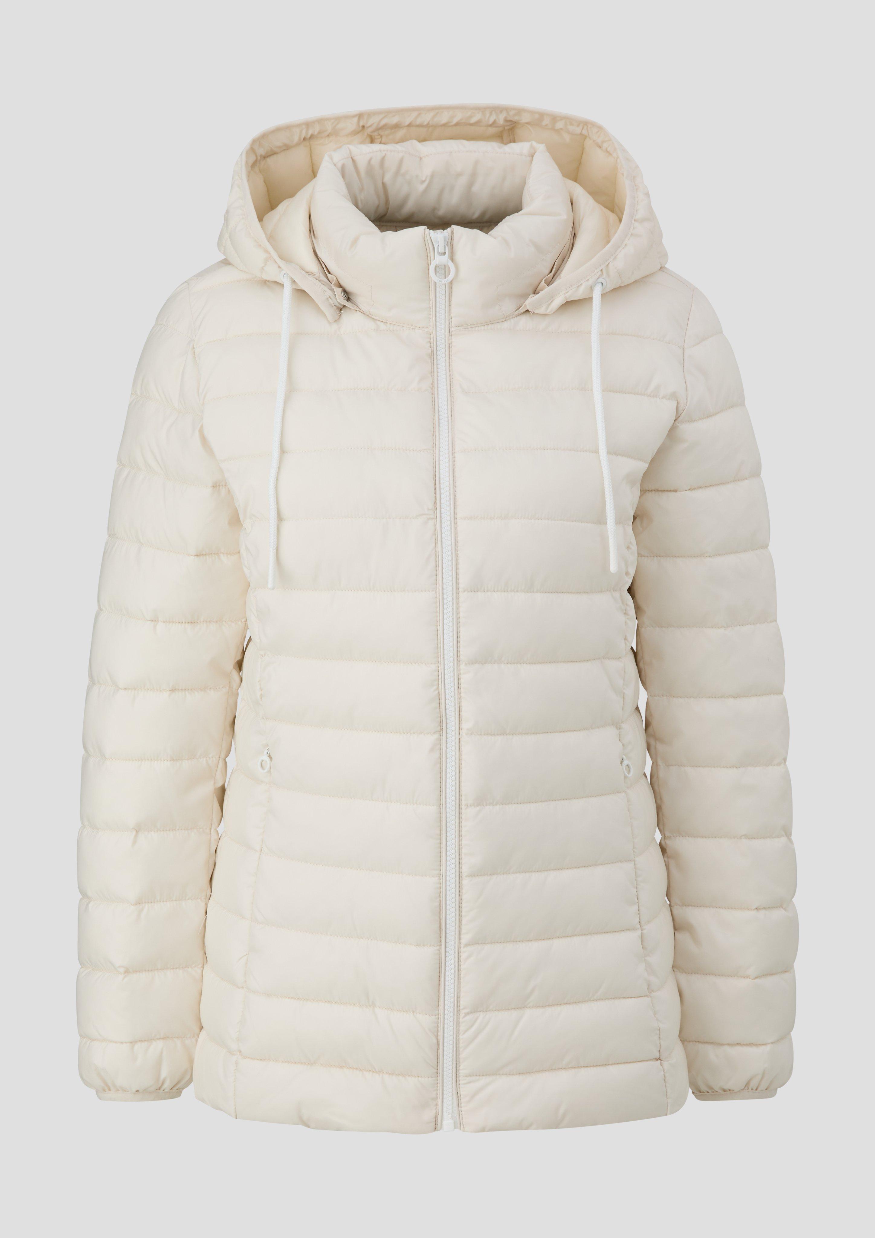 s.Oliver - Leichte Steppjacke mit abnehmbarer Kapuze, Damen, creme