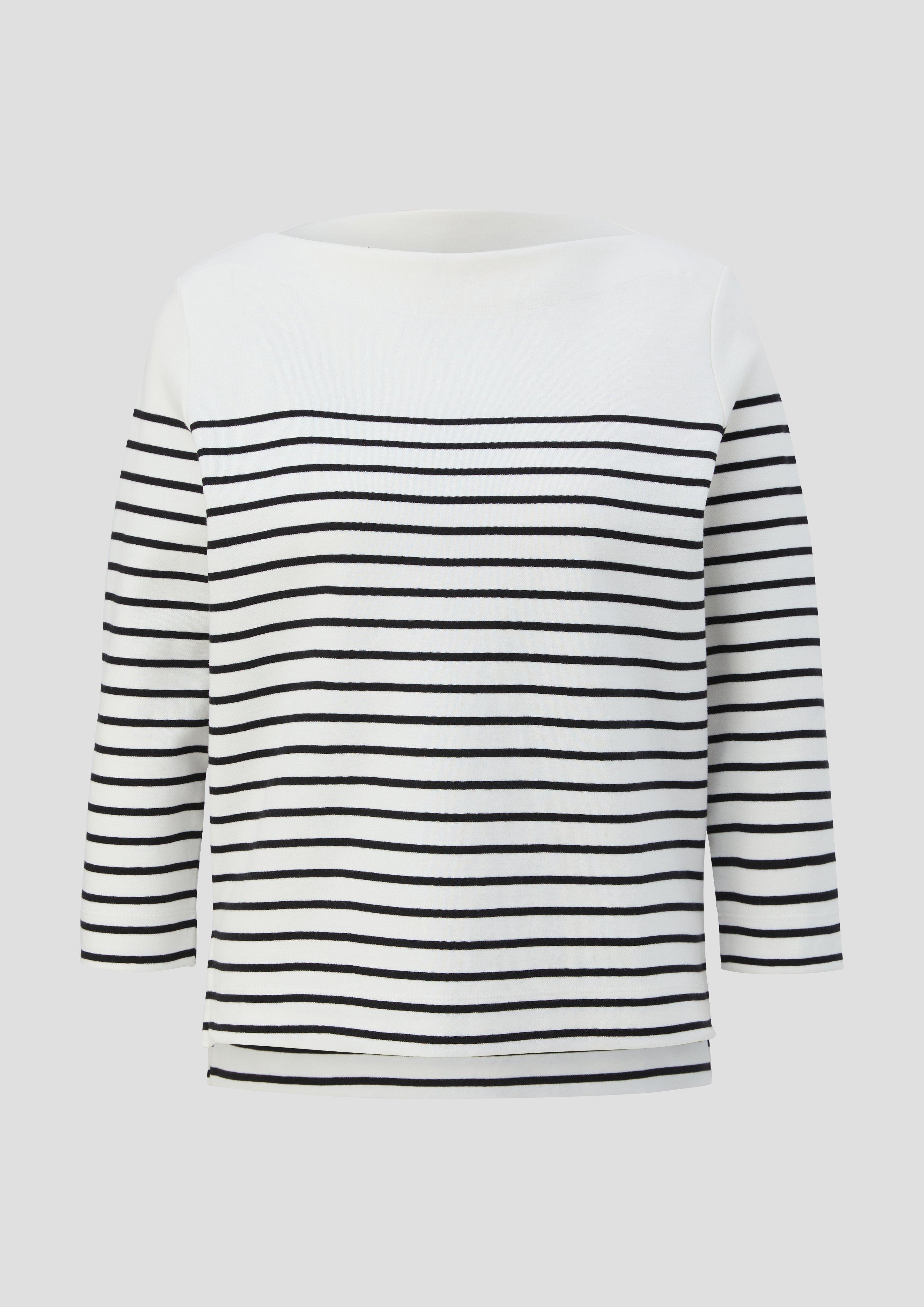 Thumbnail - s.Oliver - Strickpullover aus Baumwollstretch, Damen, schwarz|weiß