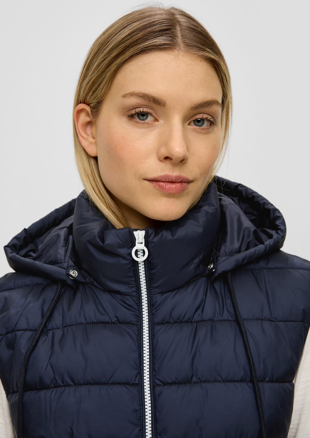 s.Oliver Long quilted body warmer with a detachable hood
