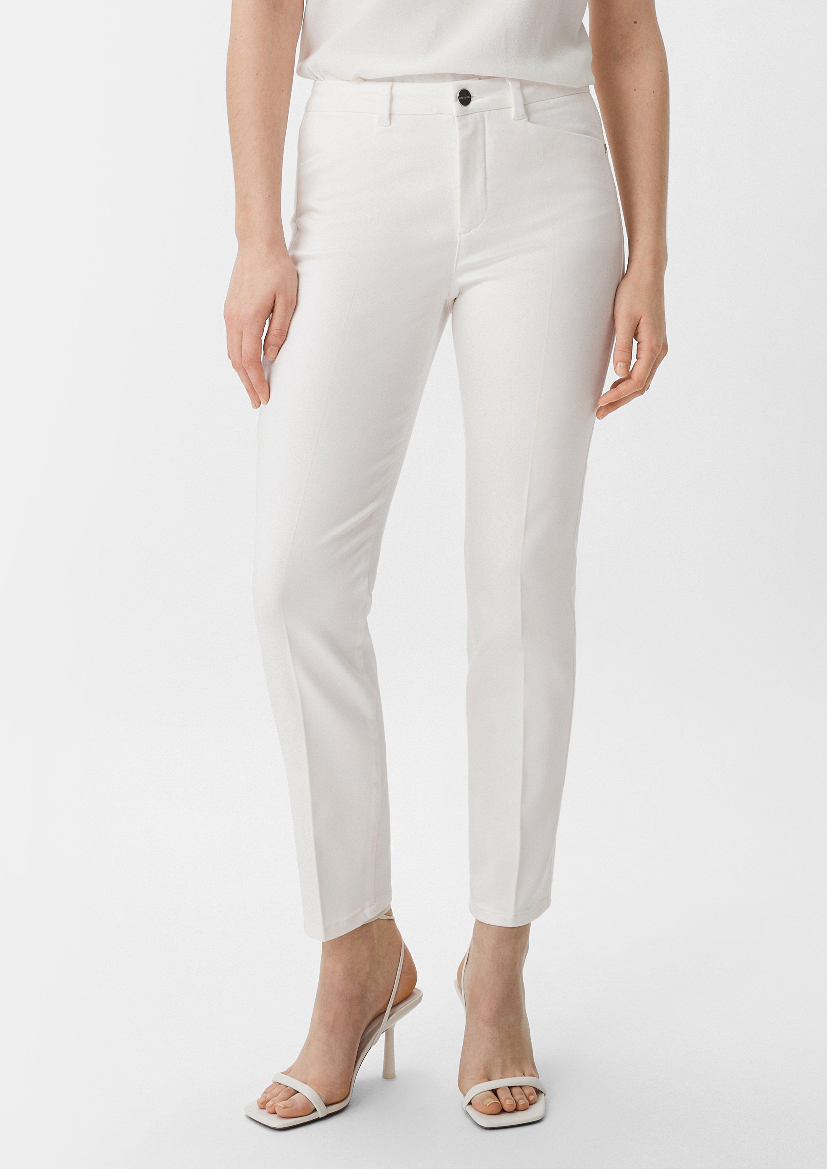 Regular fit: trousers with a slim leg - white | Comma