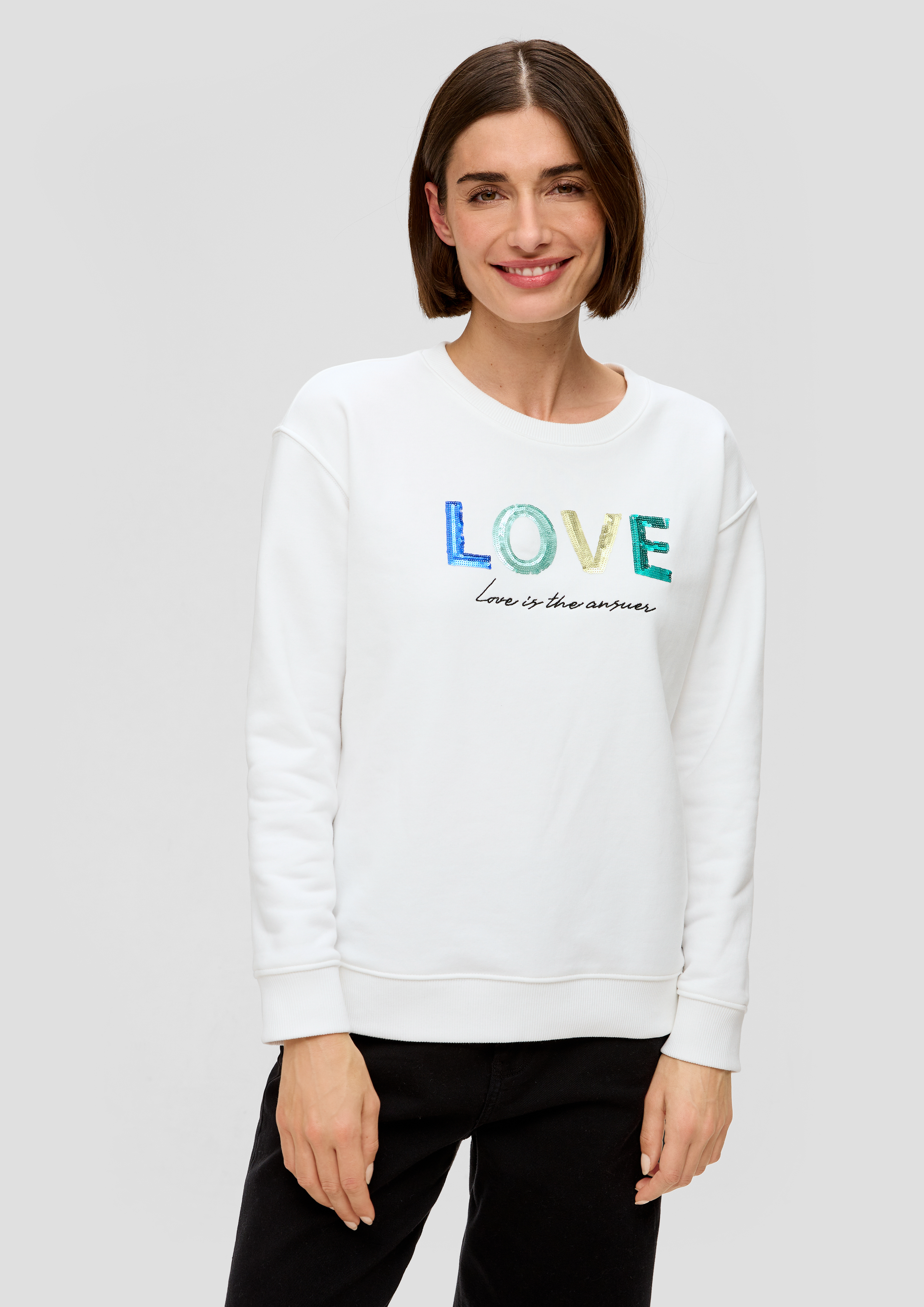 S.Oliver Sweatshirt mit Pailletten-Stickerei