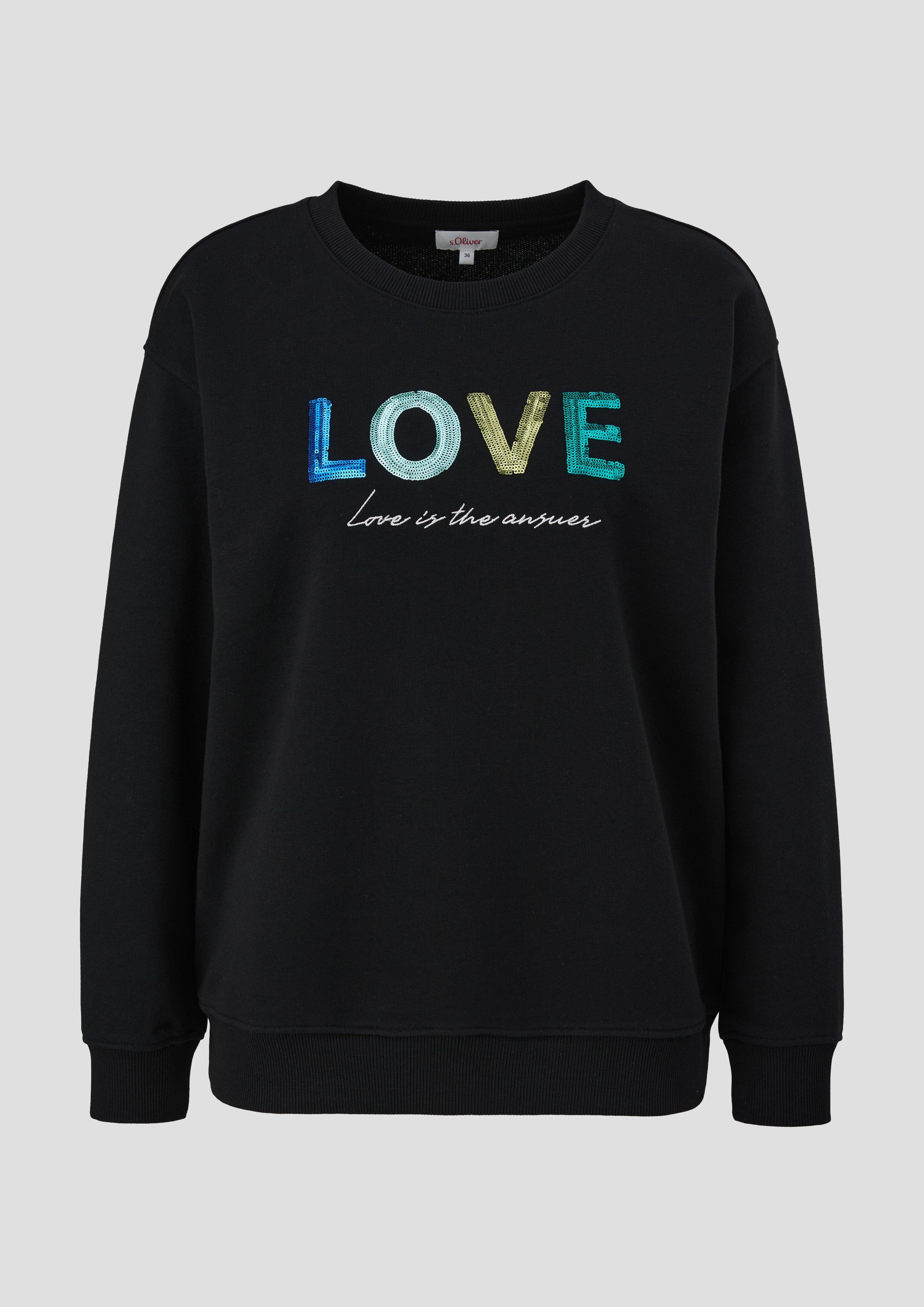 s.Oliver Sweatshirt mit Pailletten-Stickerei