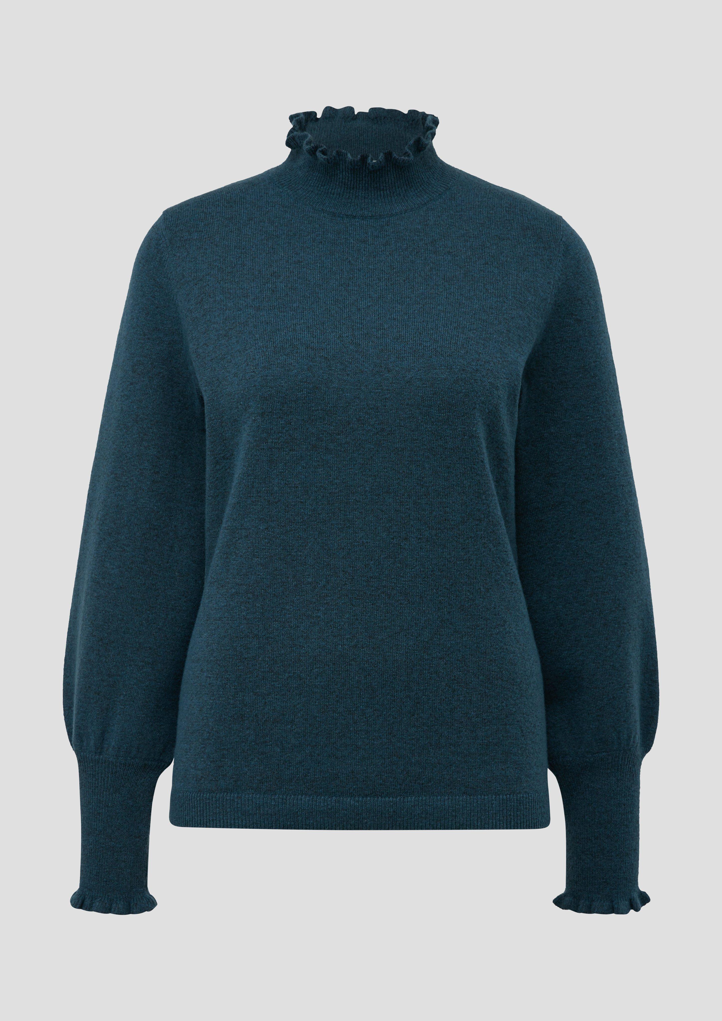 s.Oliver - Strickpullover mit Raffung, Damen, Blau