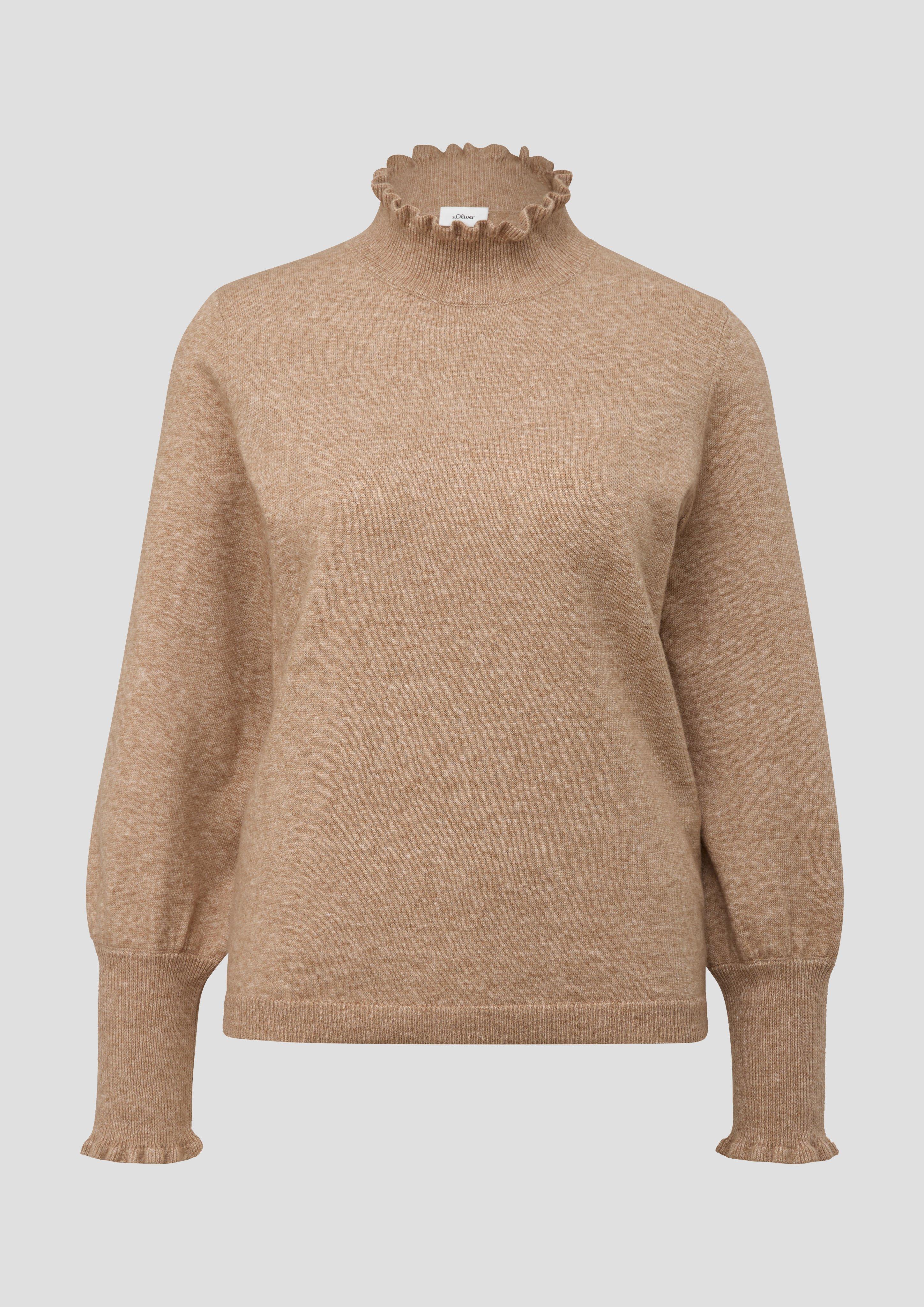 s.Oliver - Strickpullover mit Raffung, Damen, braun