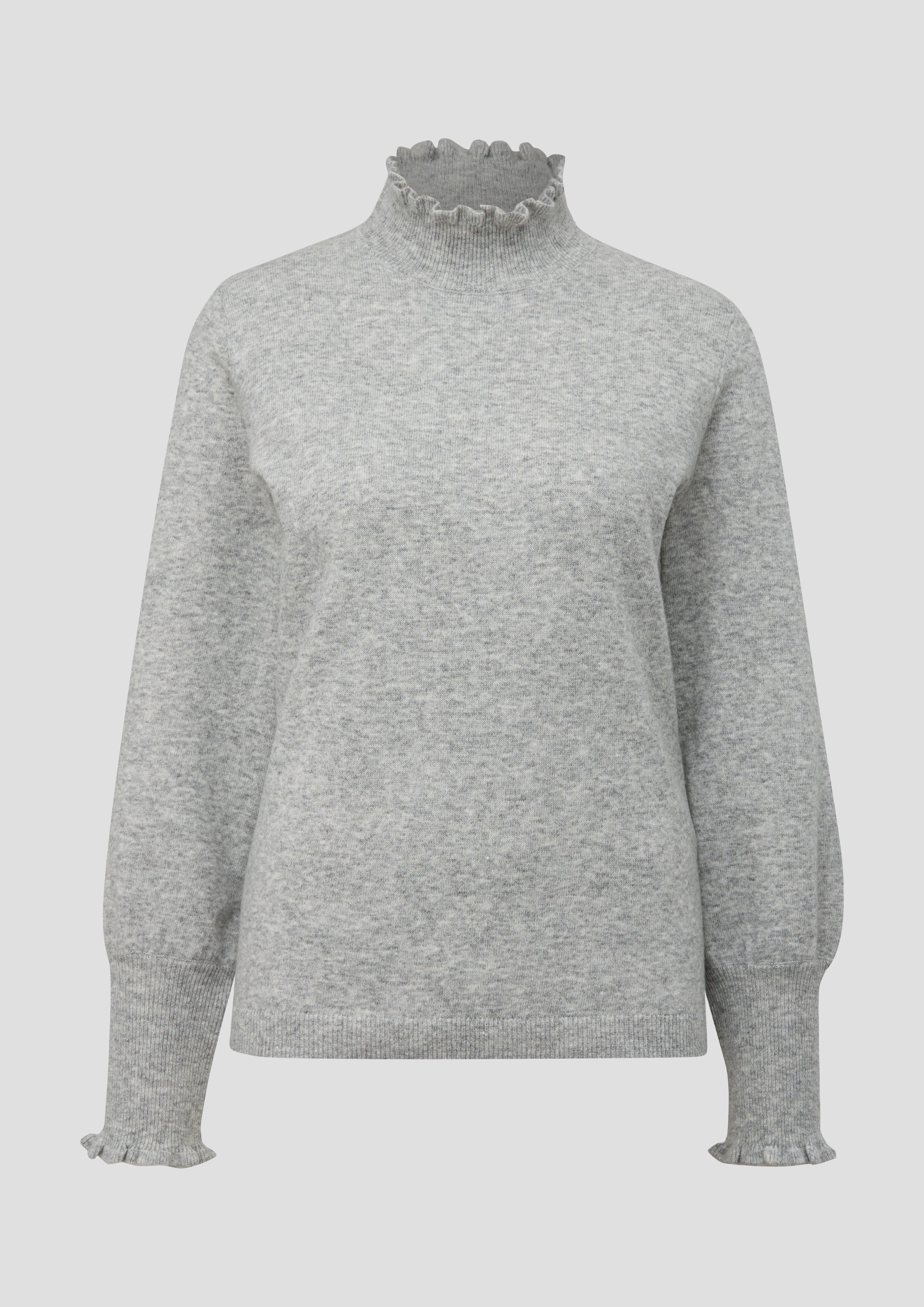 s.Oliver - Strickpullover mit Raffung, Damen, grau