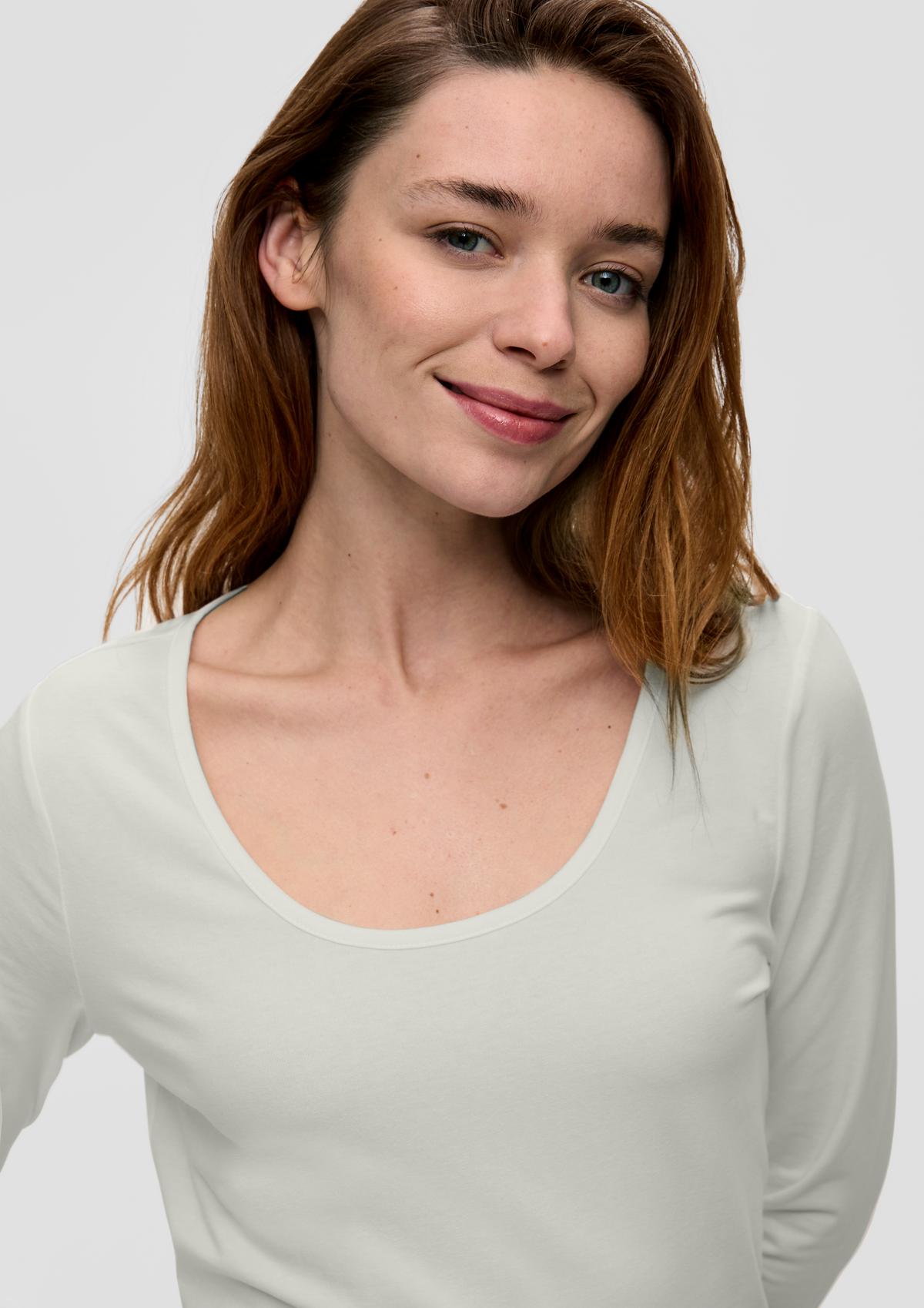 s.Oliver Long sleeve top with a low round neckline