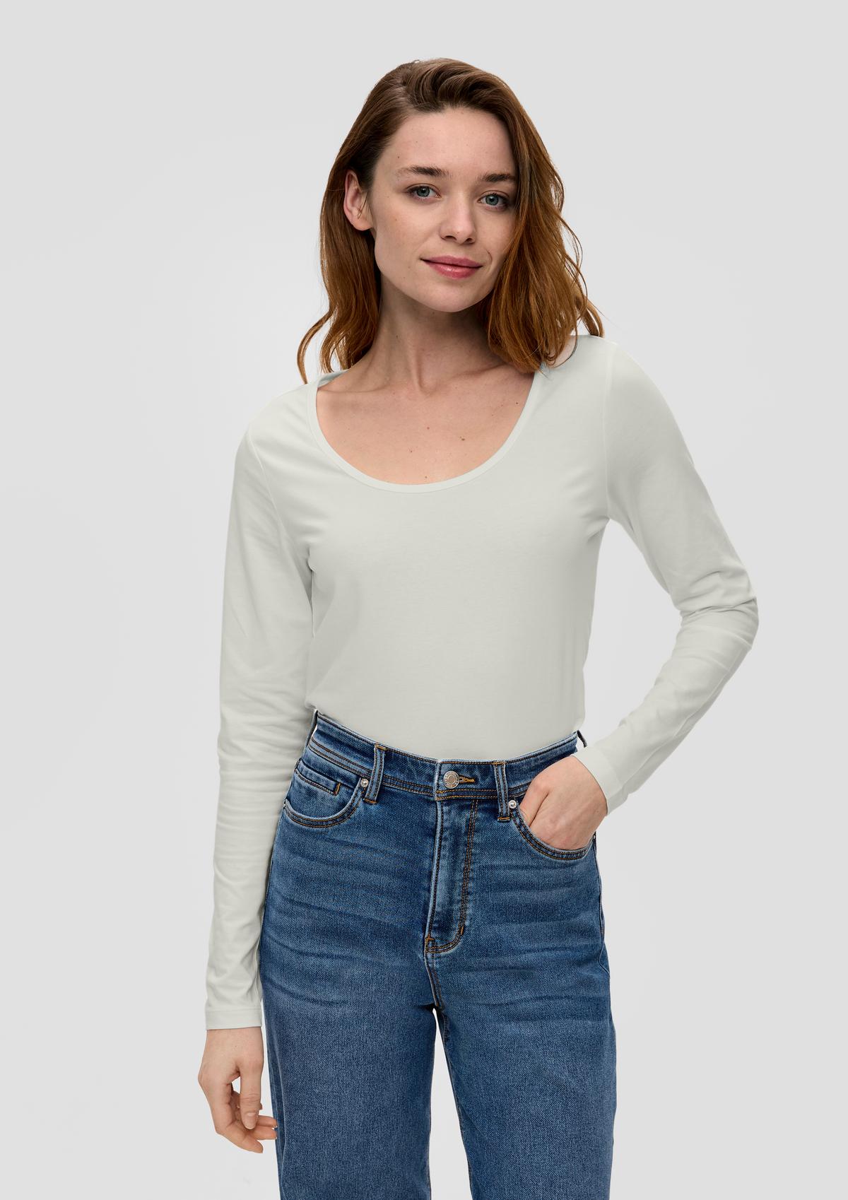 s.Oliver Long sleeve top with a low round neckline