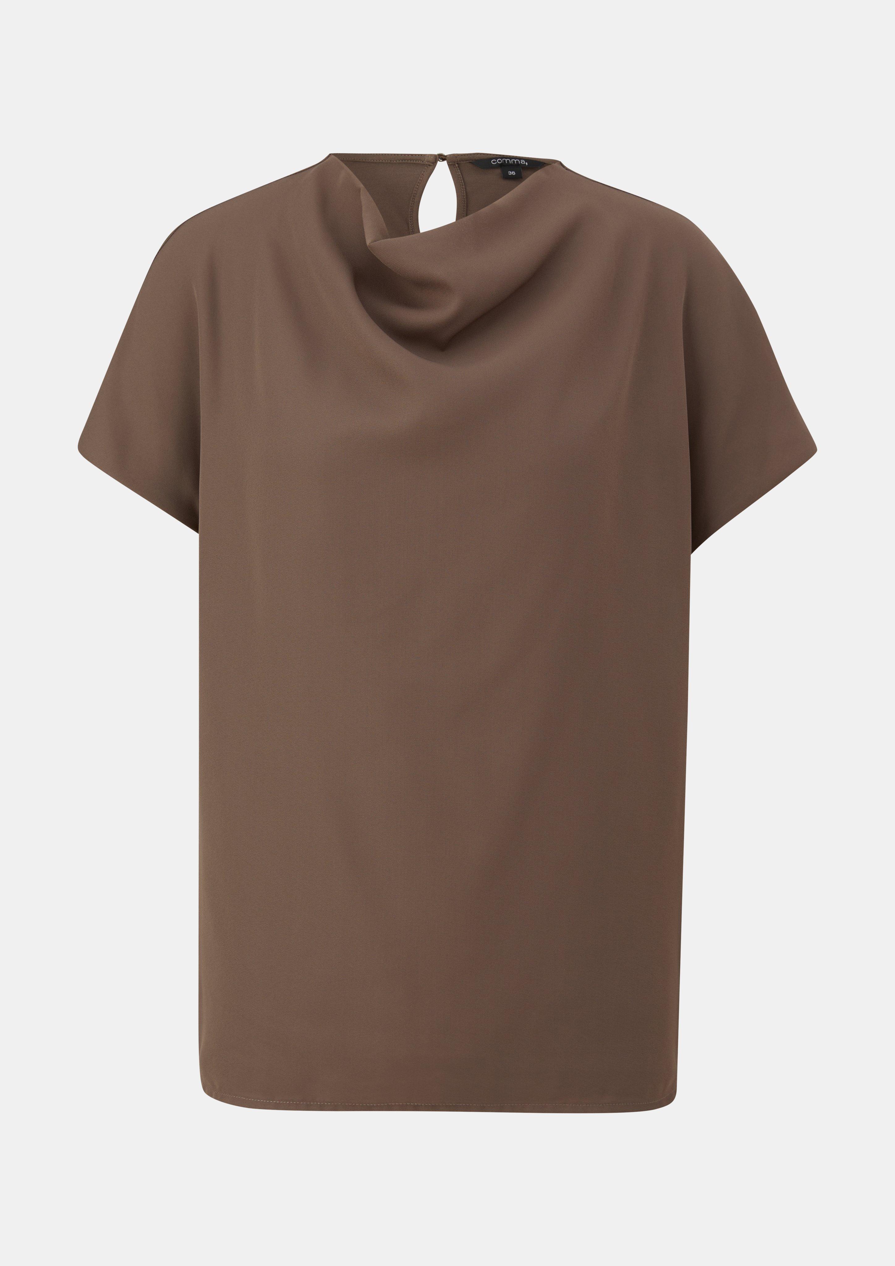 Blusenshirt im Fabricmix - cognac | Comma