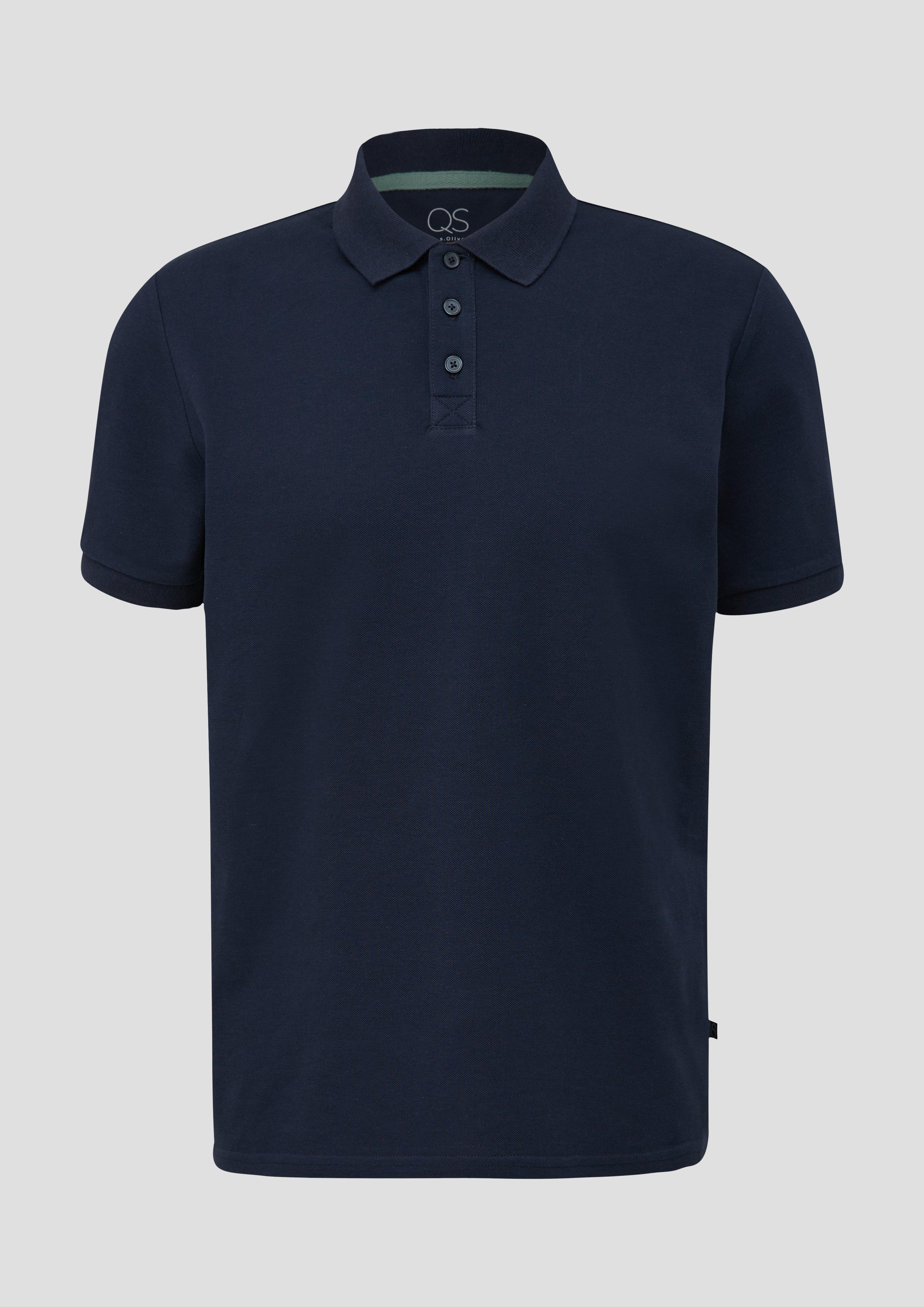 QS - Poloshirt mit Piquéstruktur, Herren, blau