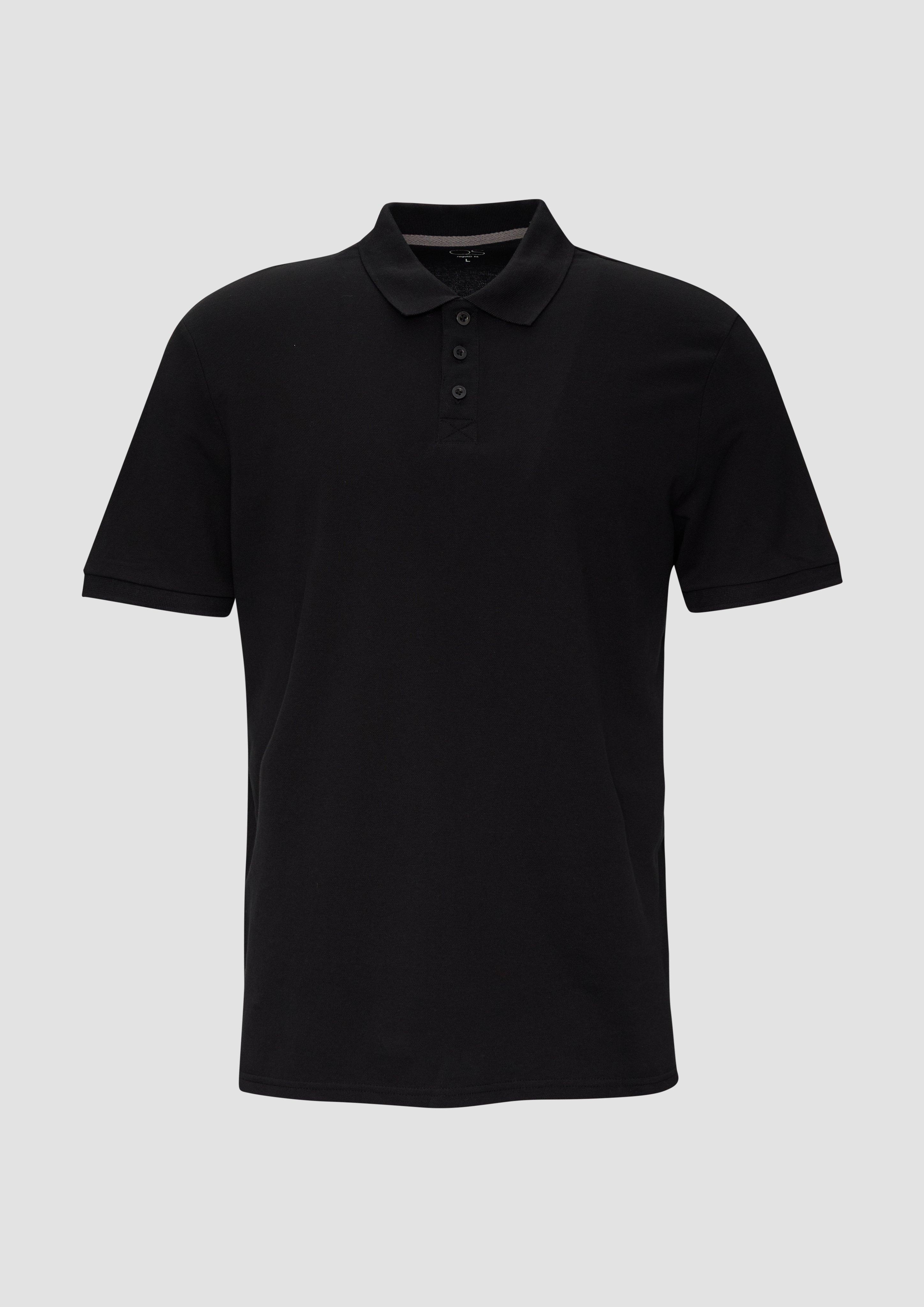 QS - Poloshirt mit Piquéstruktur, Herren, schwarz