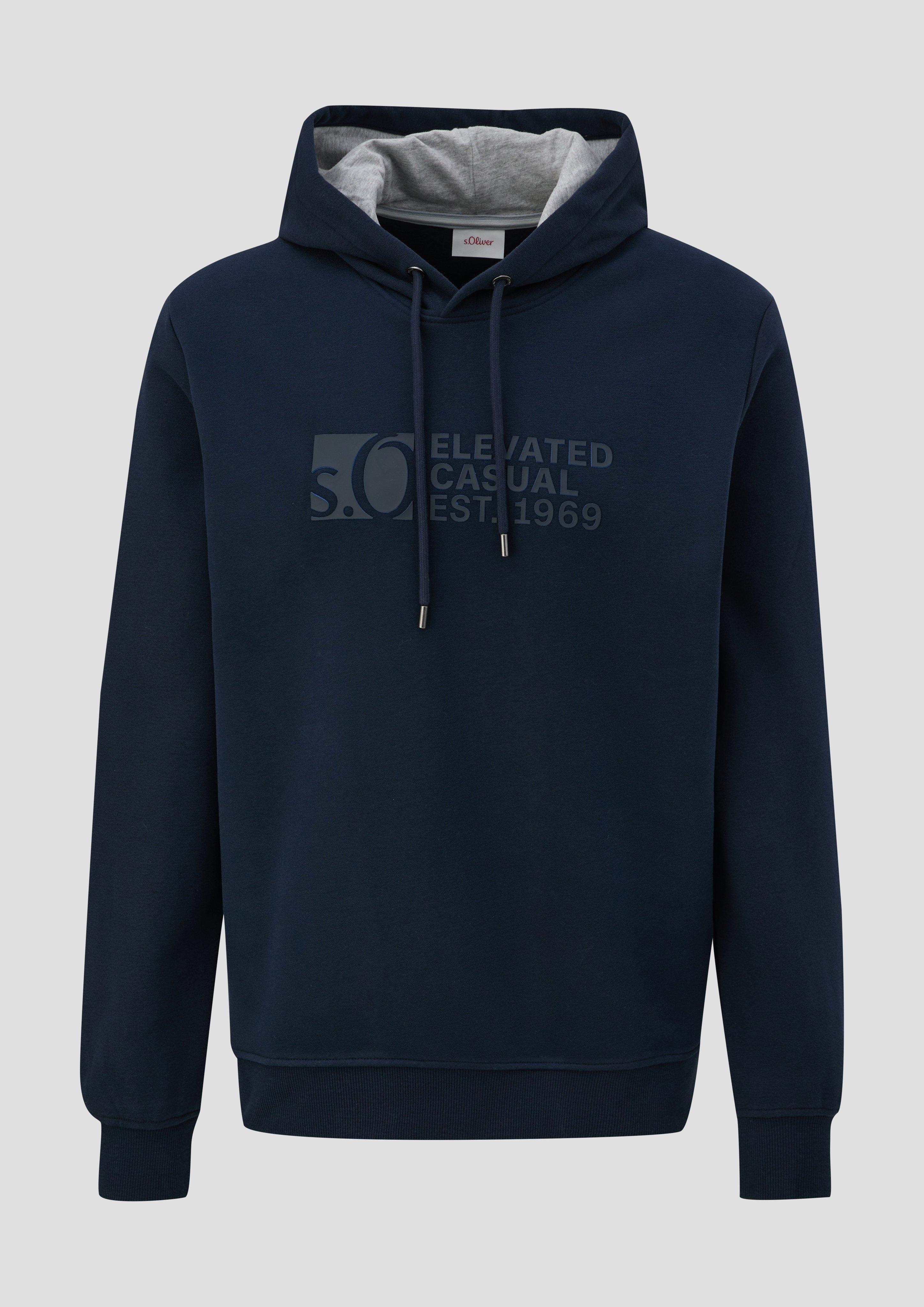 s.Oliver - Hoodie mit Logo-Print, Herren, blau