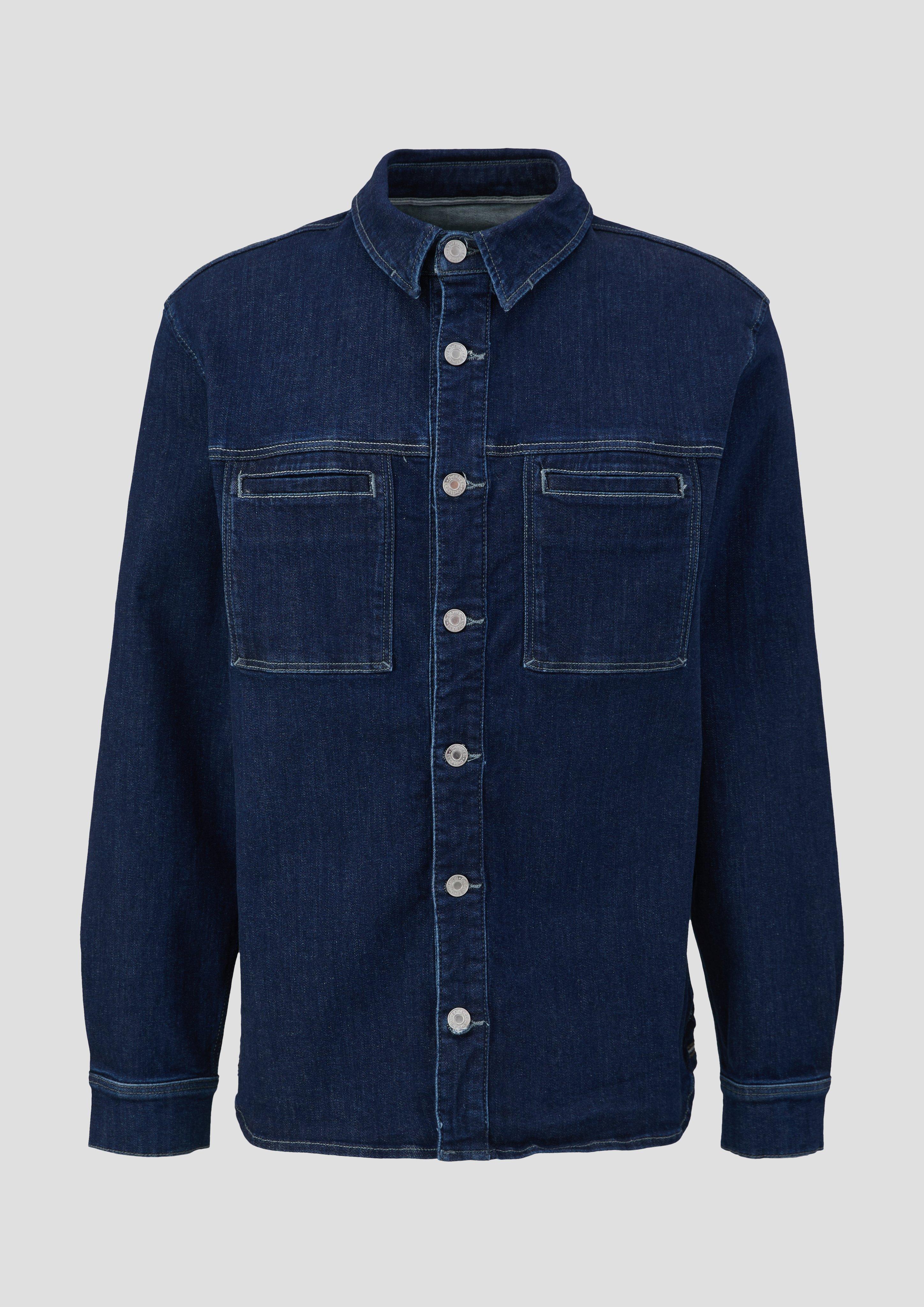 s.Oliver - Overshirt aus Denim, Herren, blau